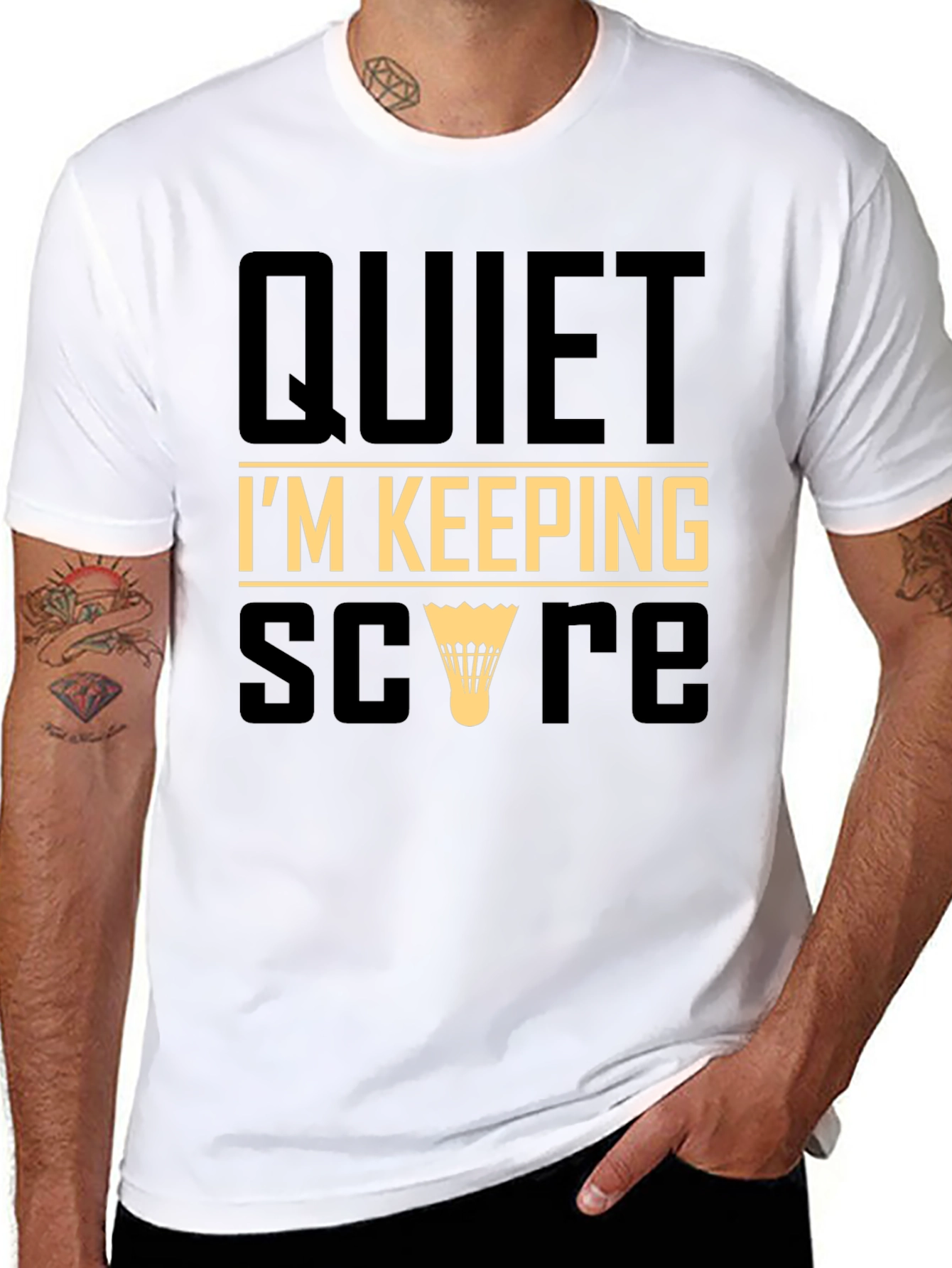 Black Quiet I'm Keeping Score T-Shirt view 8