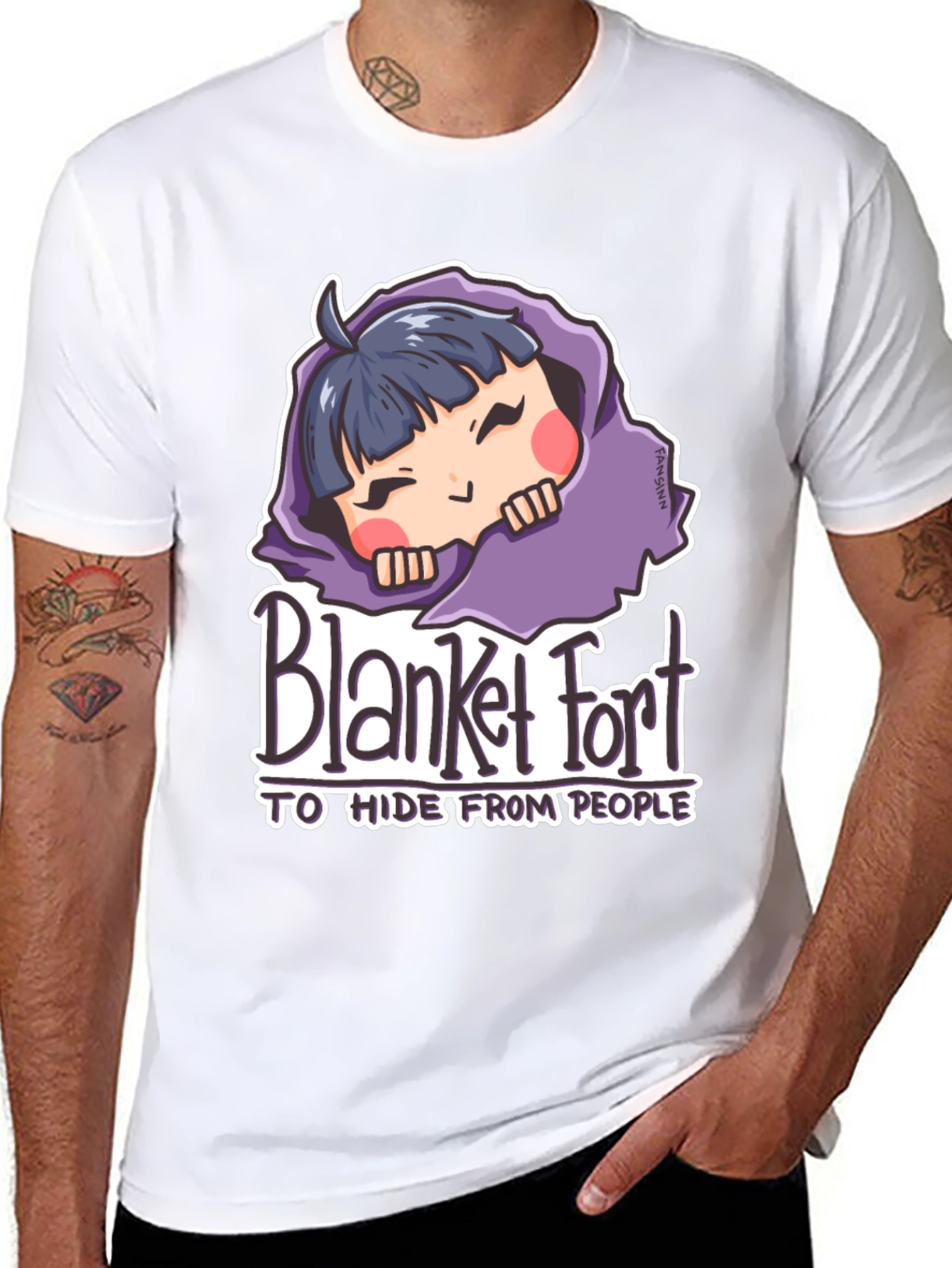 Black Blanket Fort T-Shirt: Hide From People Comfortably view 8