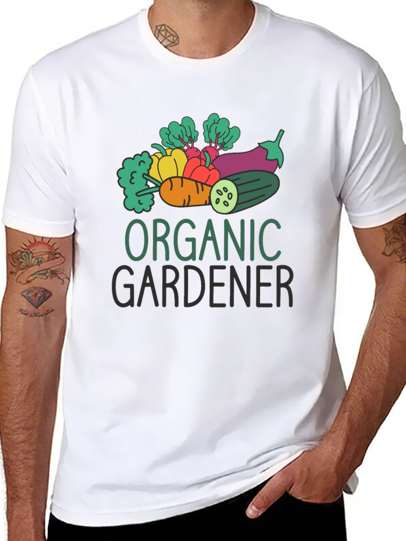Black Organic Gardener Graphic Tee - Black Cotton T-Shirt view 8