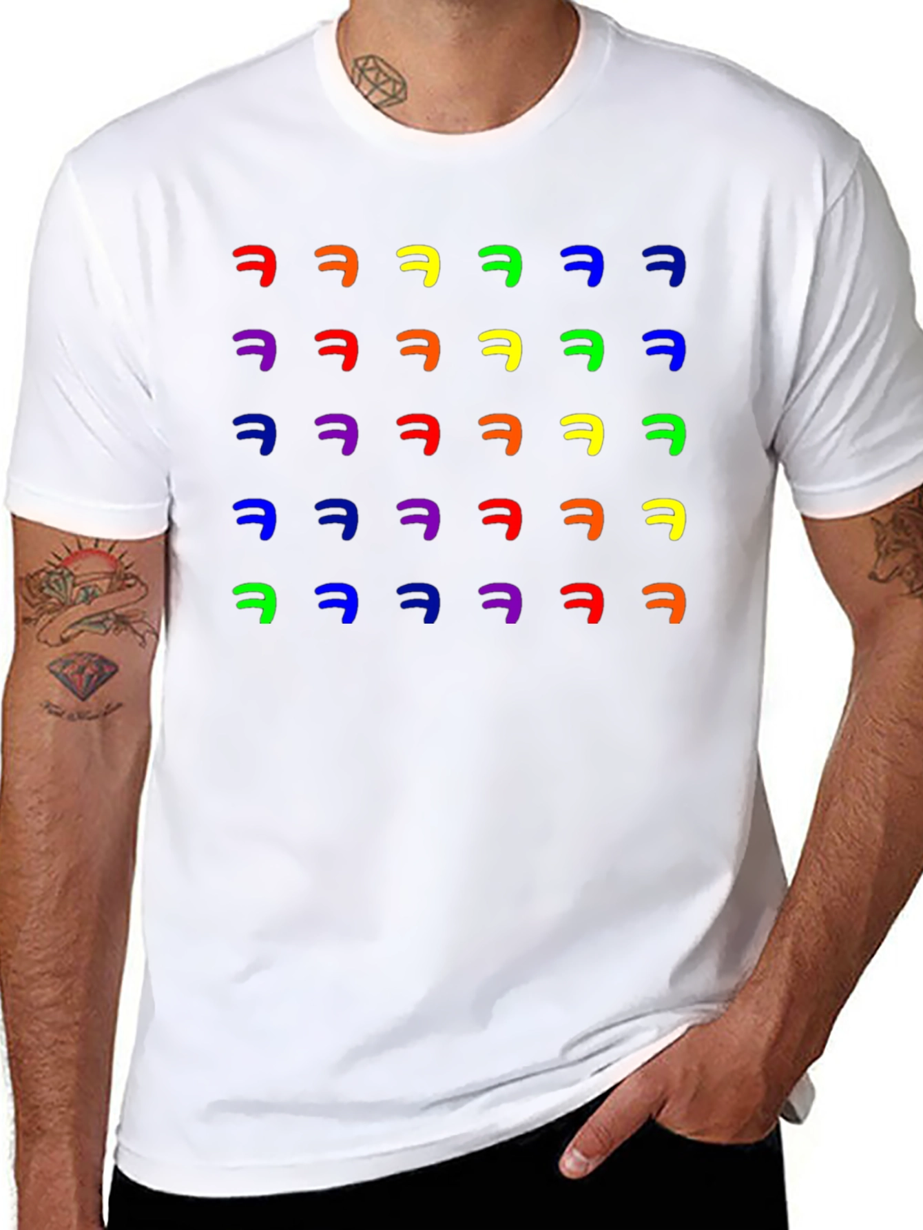 Black Rainbow HAHA T-Shirt - Funny Colorful Graphic Tee view 8