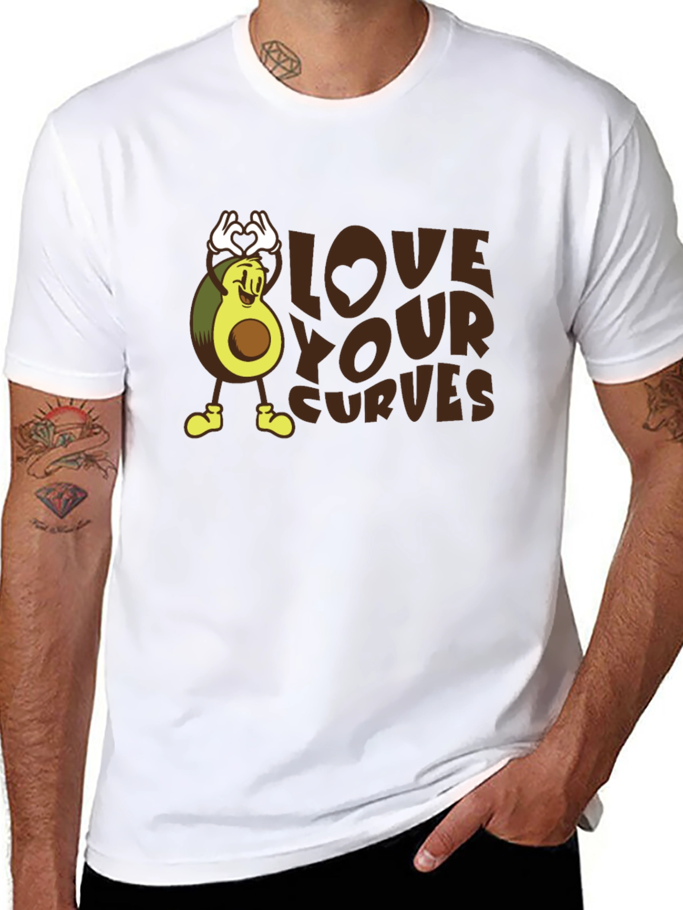 Black Love Your Curves Avocado Graphic Tee view 8