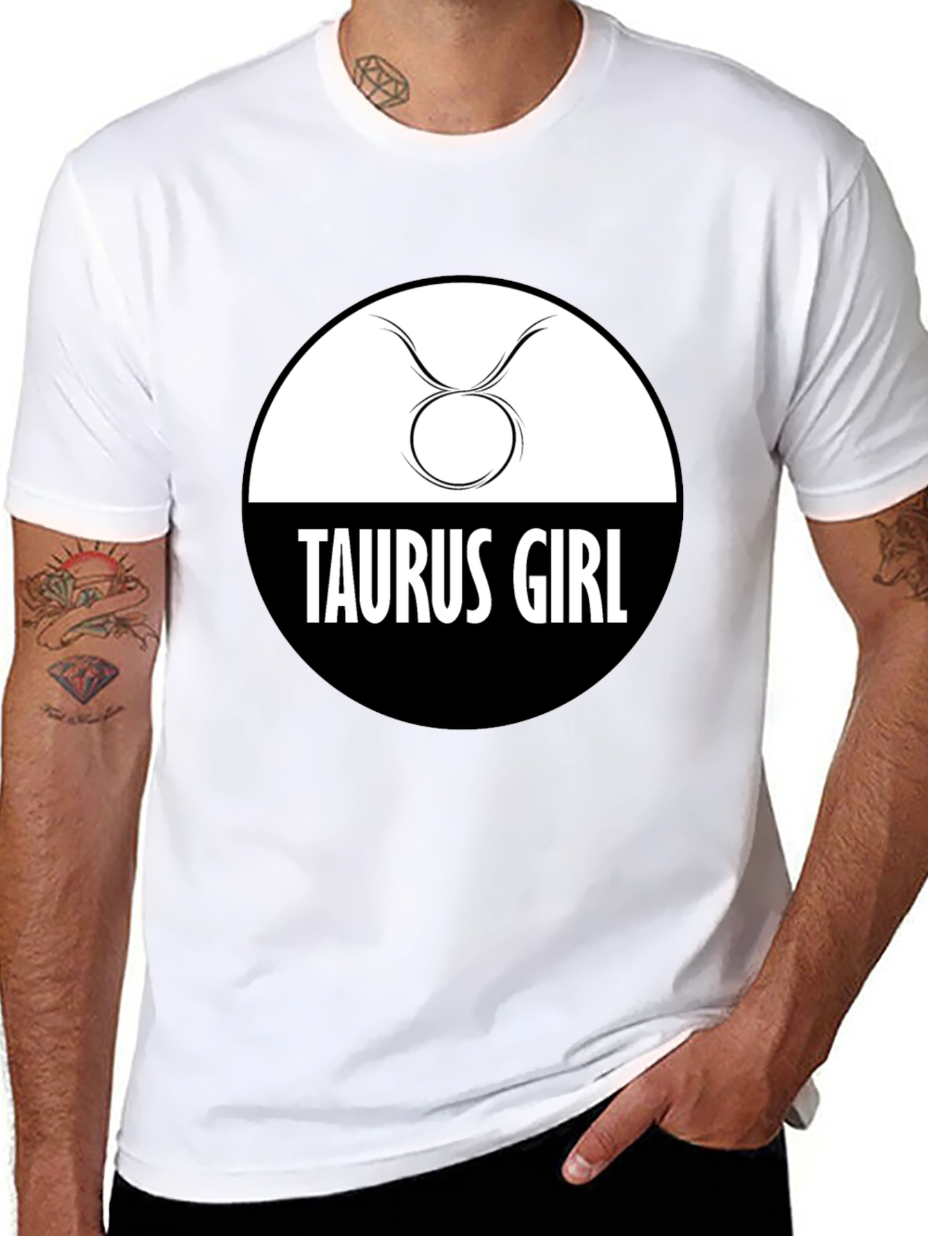 Black Taurus Girl Zodiac Sign Graphic Tee view 8
