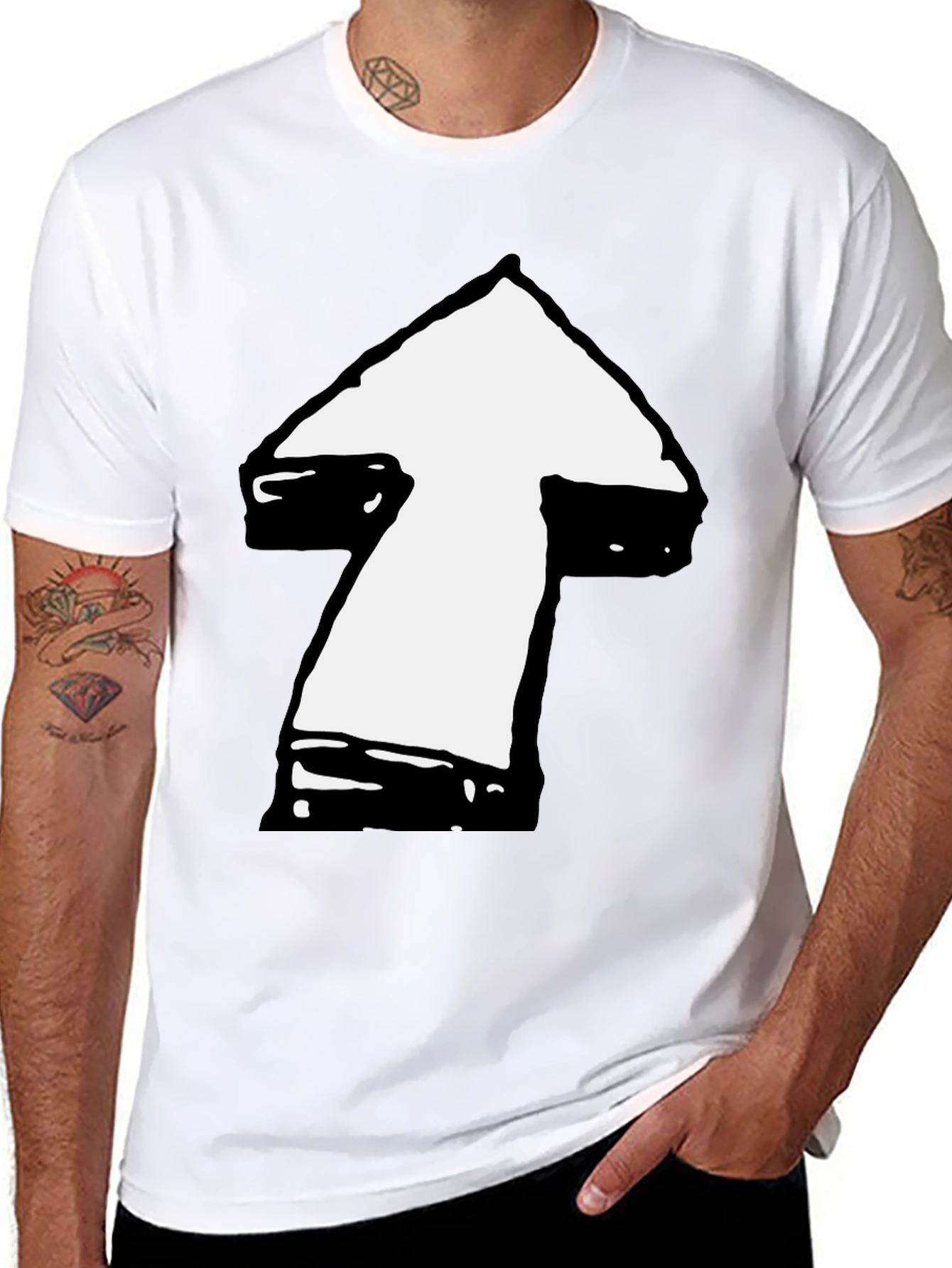 Black Arrow Graphic T-Shirt - Casual Style view 8