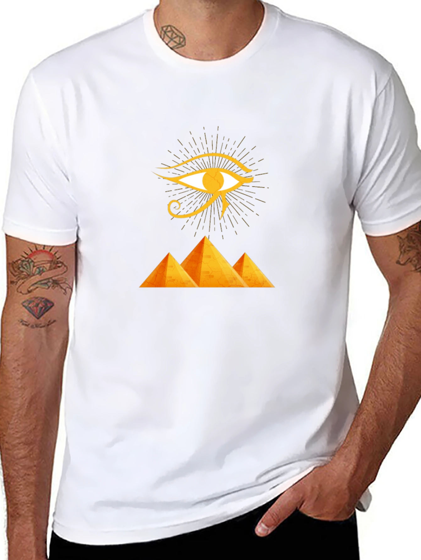 Black Eye of Ra Pyramid Black T-Shirt view 8