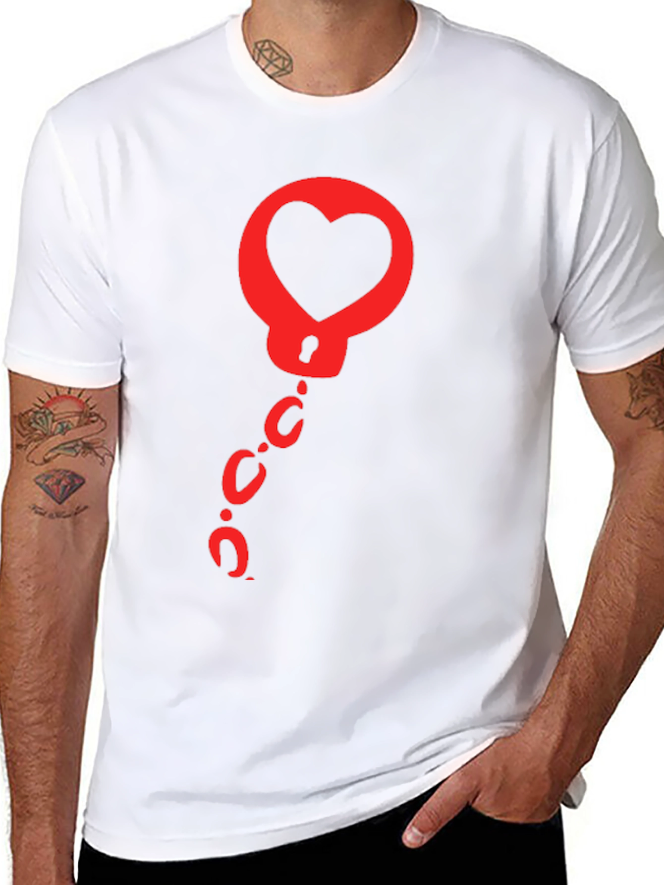 Black Heart Handcuffs Graphic Tee - Black view 8
