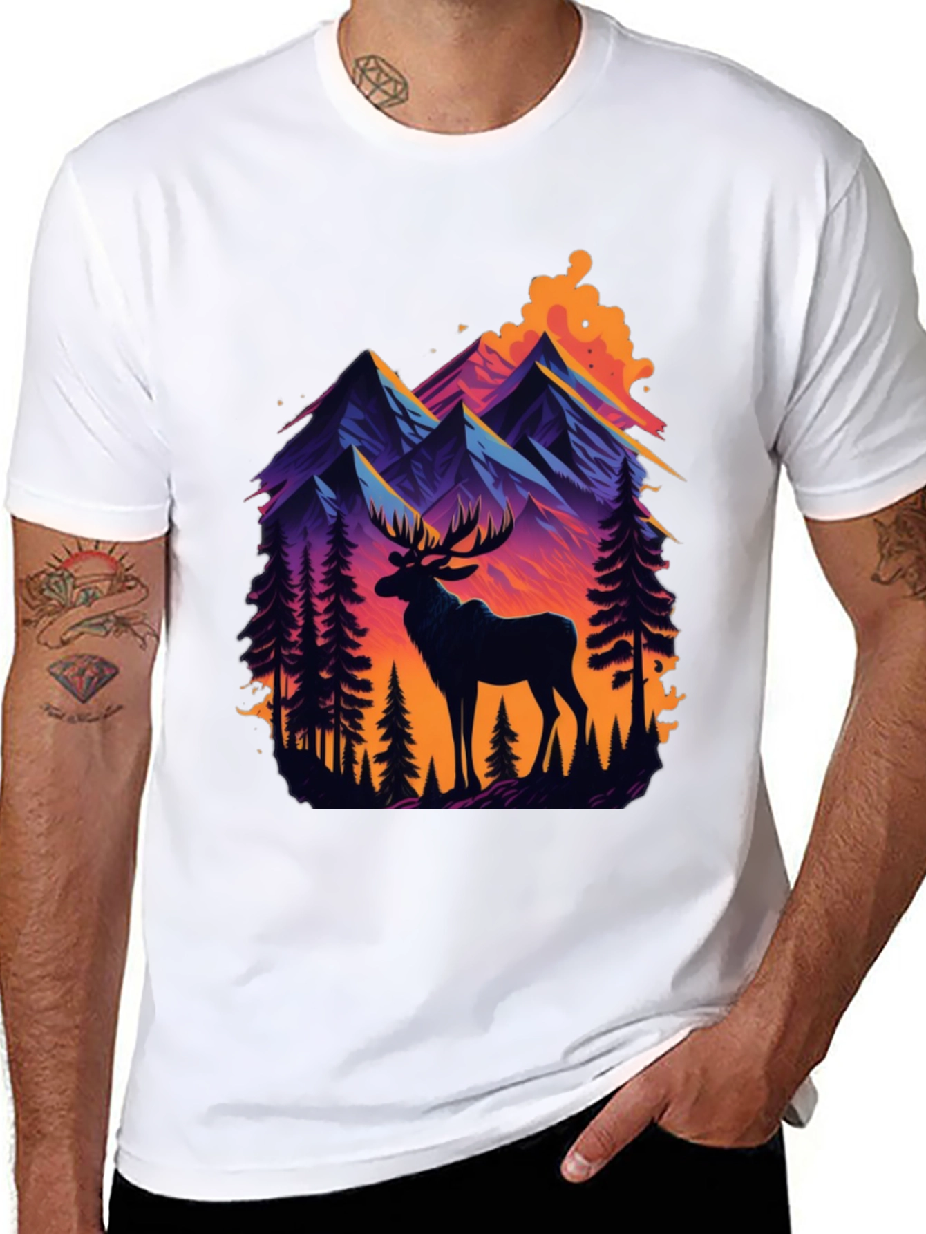 Black Mountain Moose Graphic Tee - Nature Inspired Style view 8