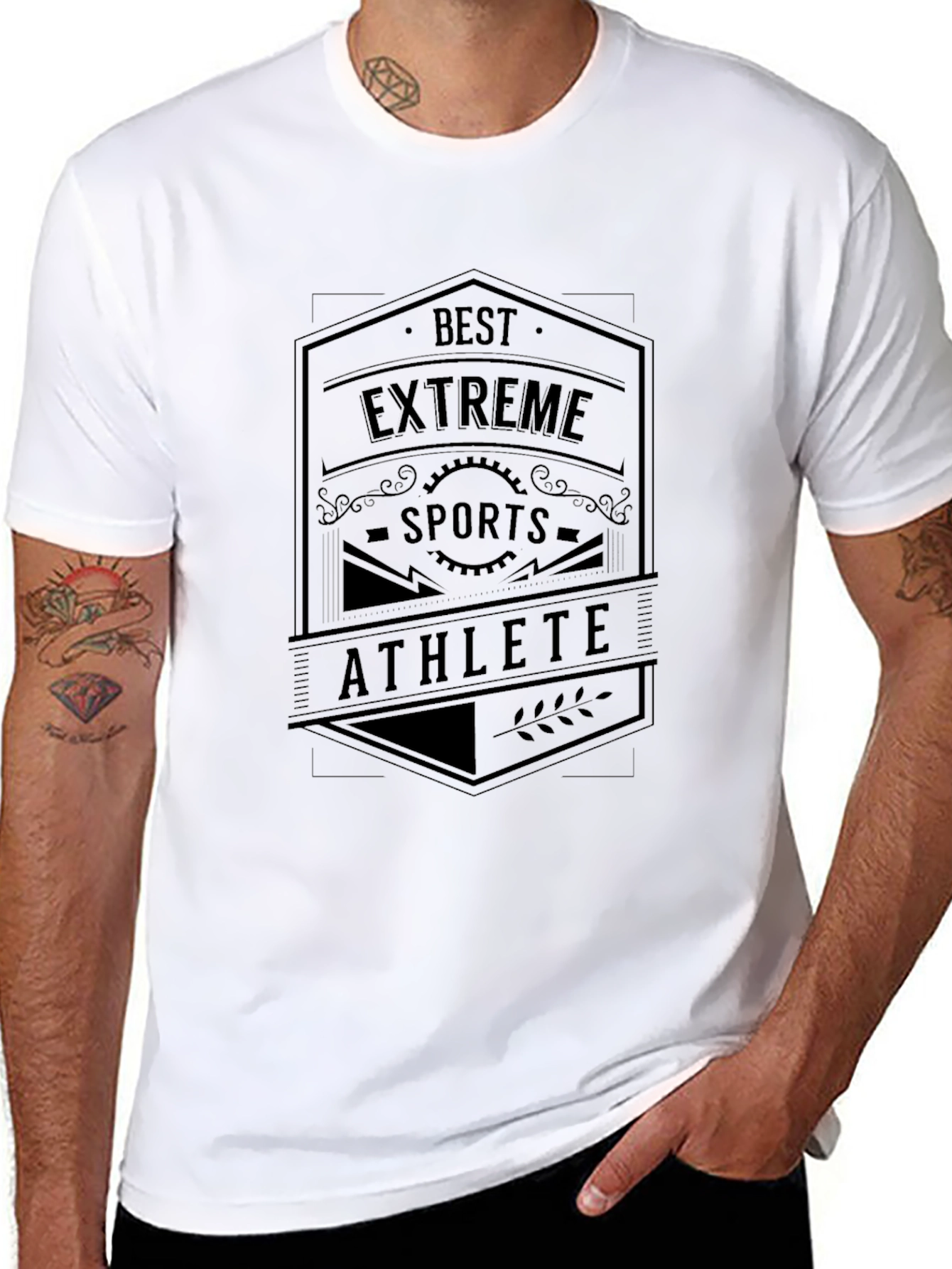 Black Best Extreme Sports Athlete Graphic T-Shirt - Black view 8