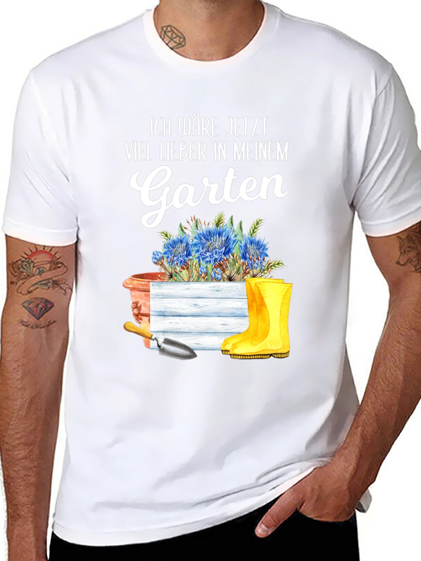 Black Gardening Enthusiast T-Shirt - "I'd Rather Be In My Garden" view 8