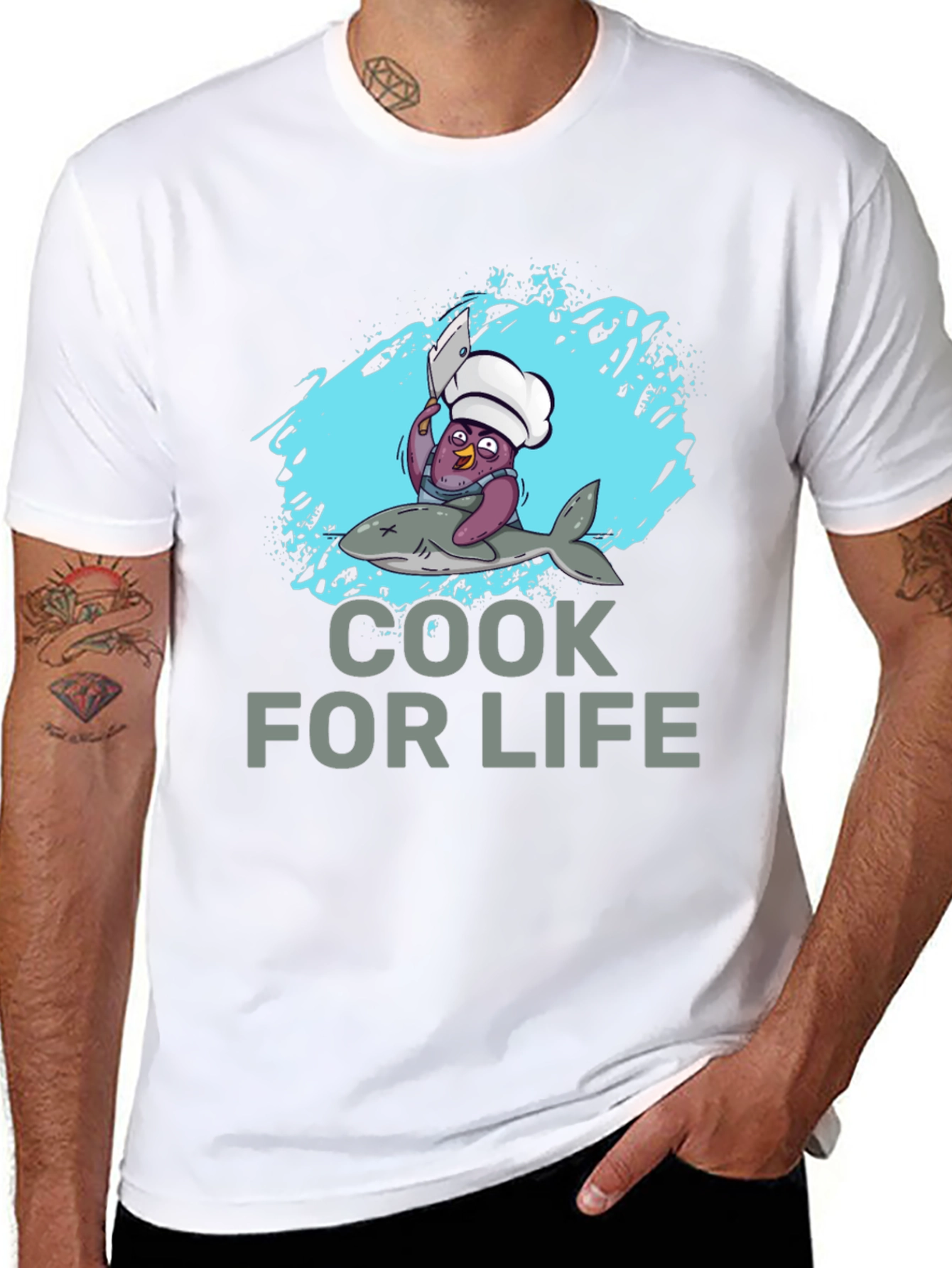 Black Cook For Life Graphic T-Shirt view 8