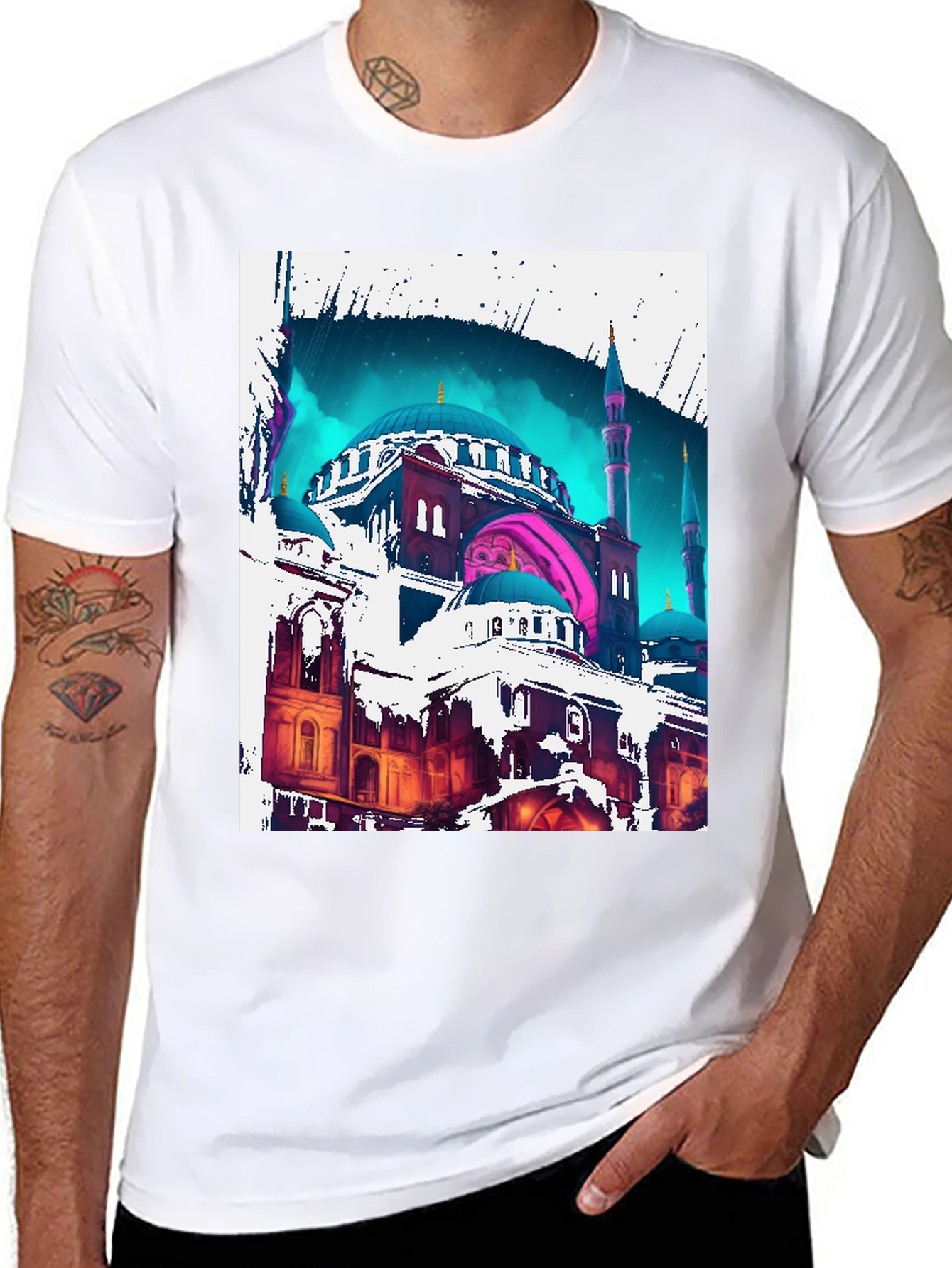 Black Mosque Graphic Tee - Urban Style T-Shirt view 8
