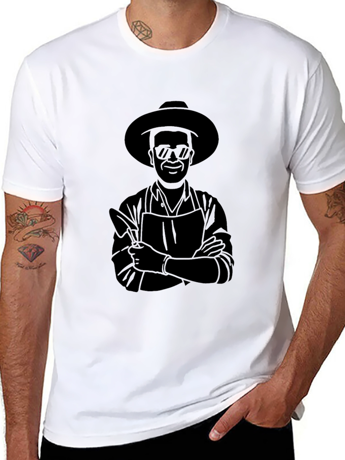 Black Chef Graphic Black T-Shirt view 8