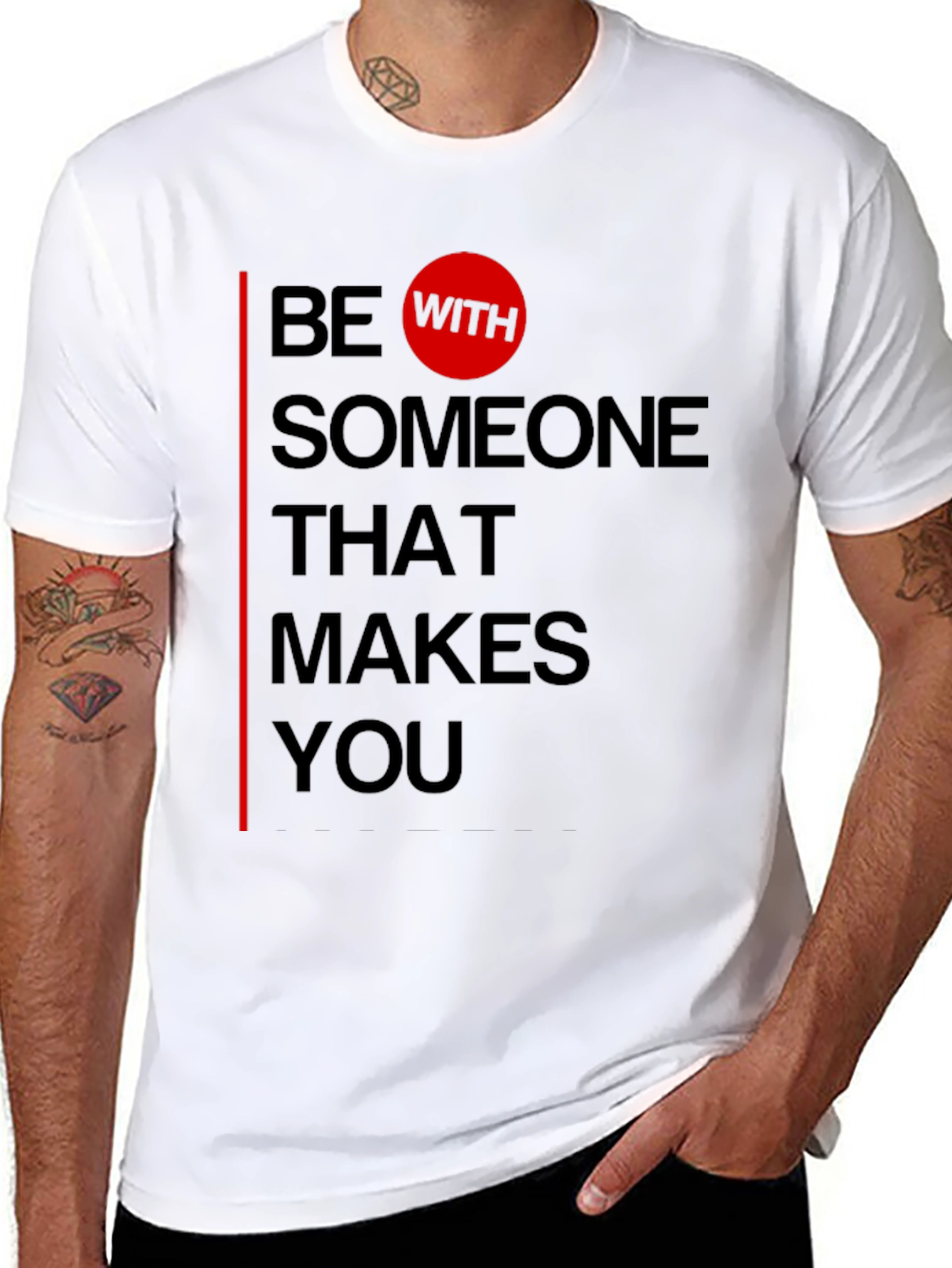 Black Be With Someone T-Shirt - Black Graphic Tee view 8