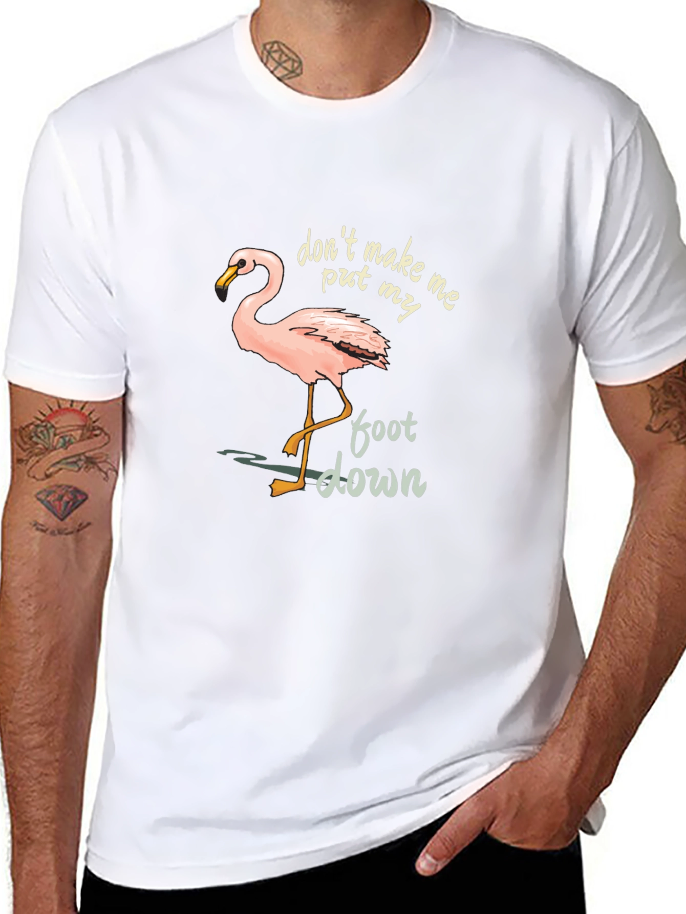 Black Flamingo Graphic Tee: Don't Make Me Put My Foot Down view 8