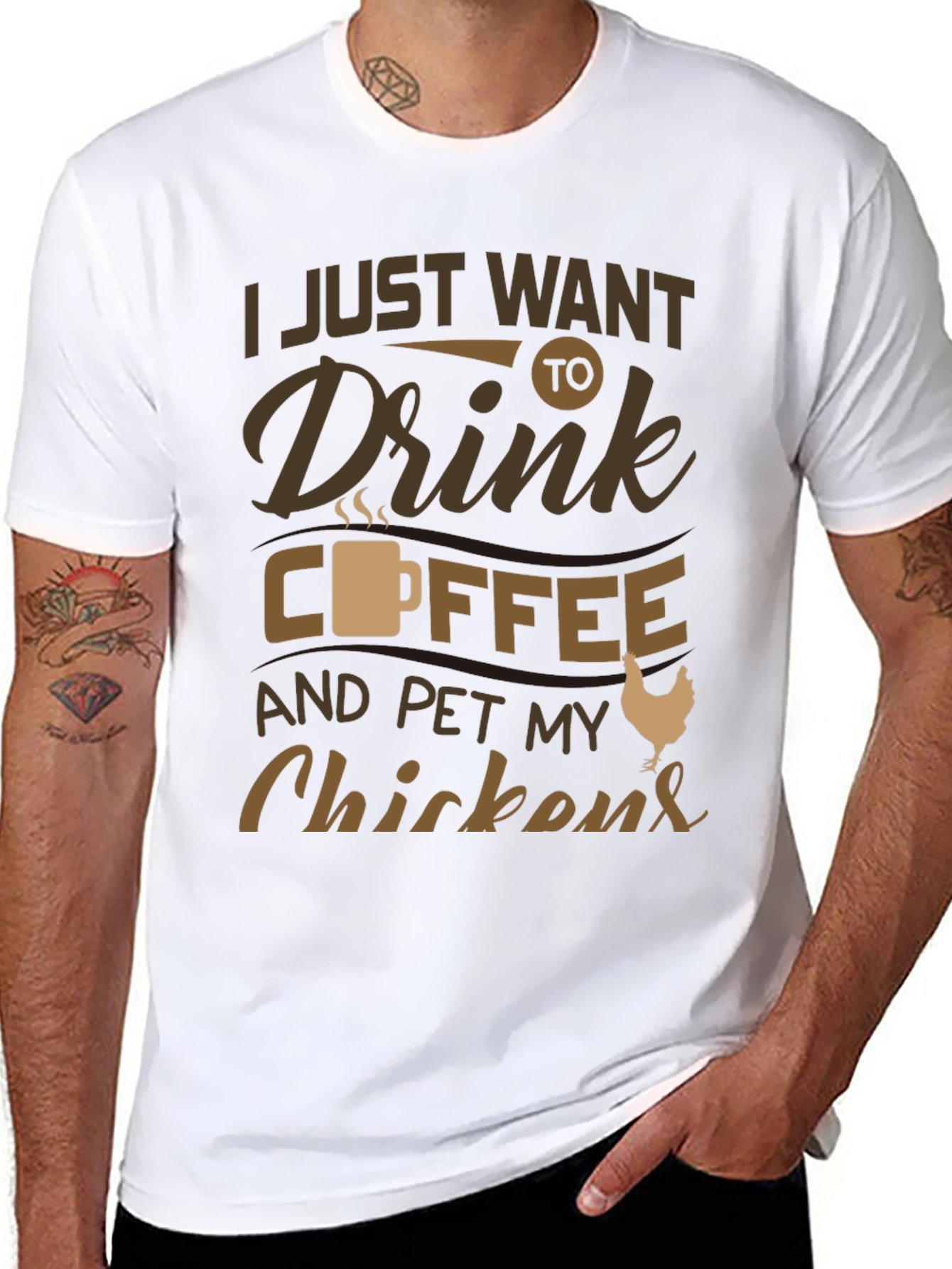 Black Coffee & Chickens Graphic T-Shirt - Relaxed Fit view 8