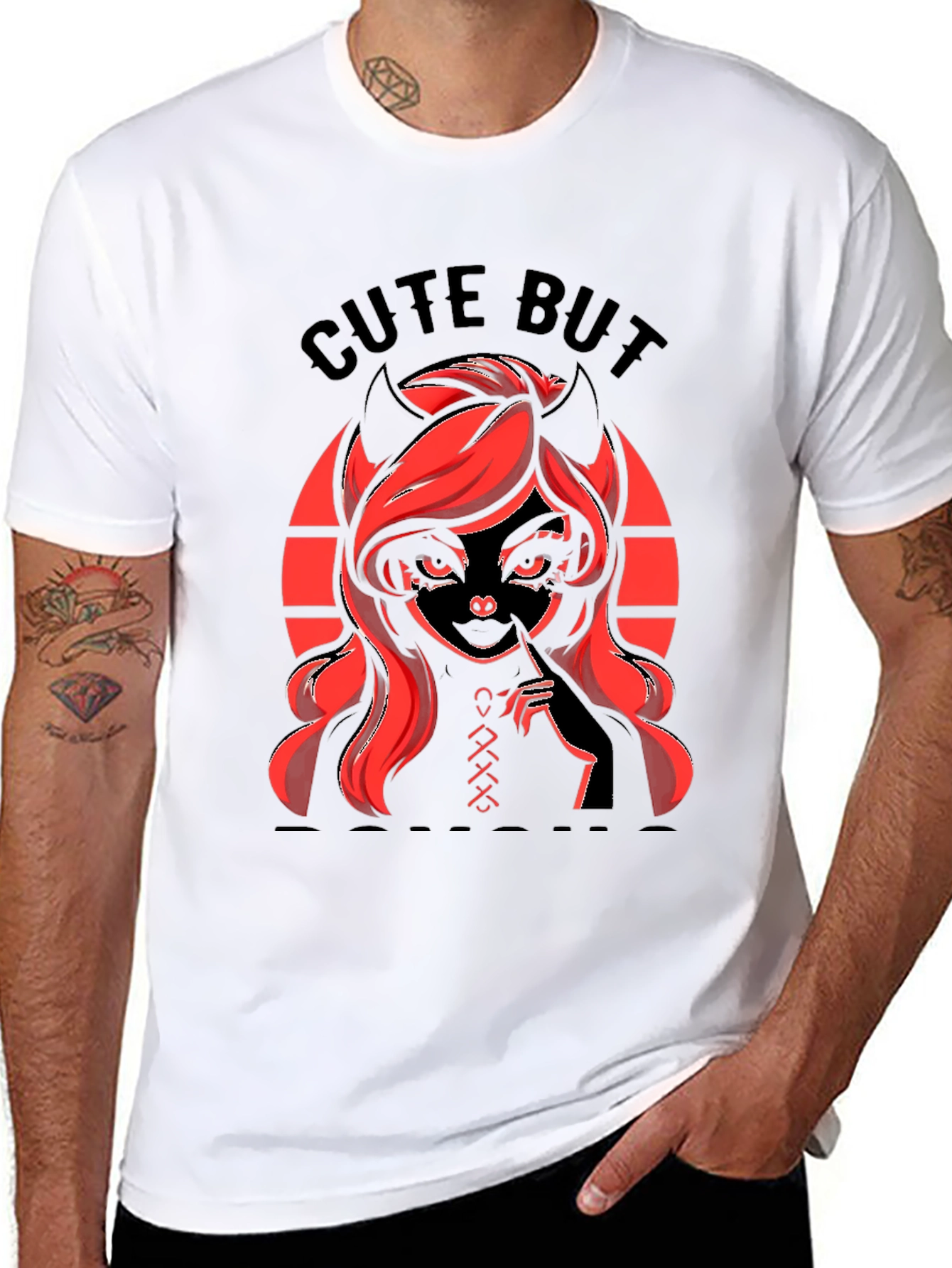 Black Cute But Devilish Graphic T-Shirt view 8
