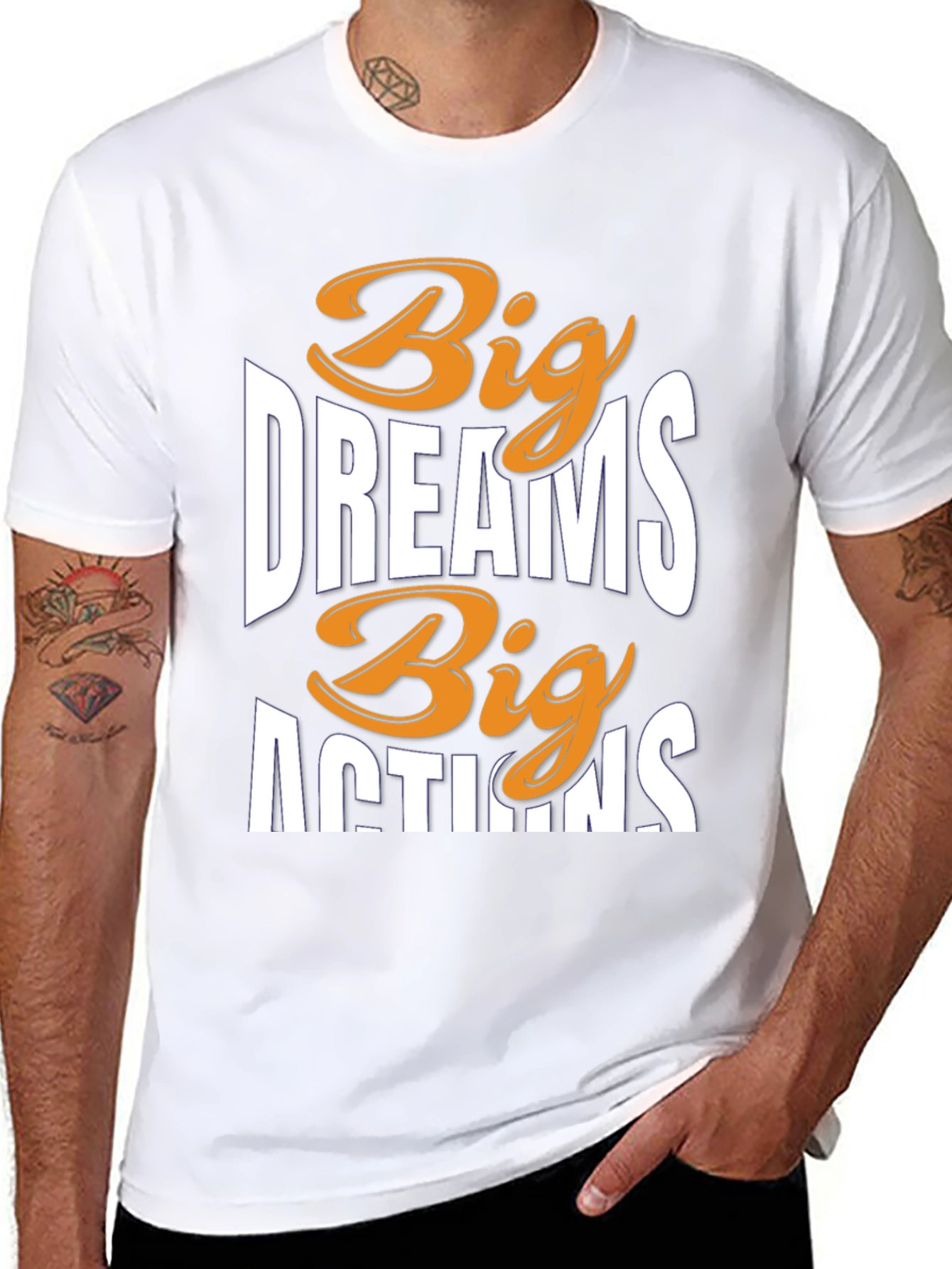 Black Big Dreams Big Actions Graphic Tee view 8