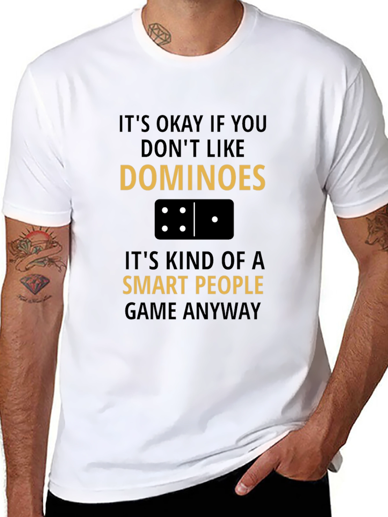 Black Dominoes Smart People T-Shirt view 8