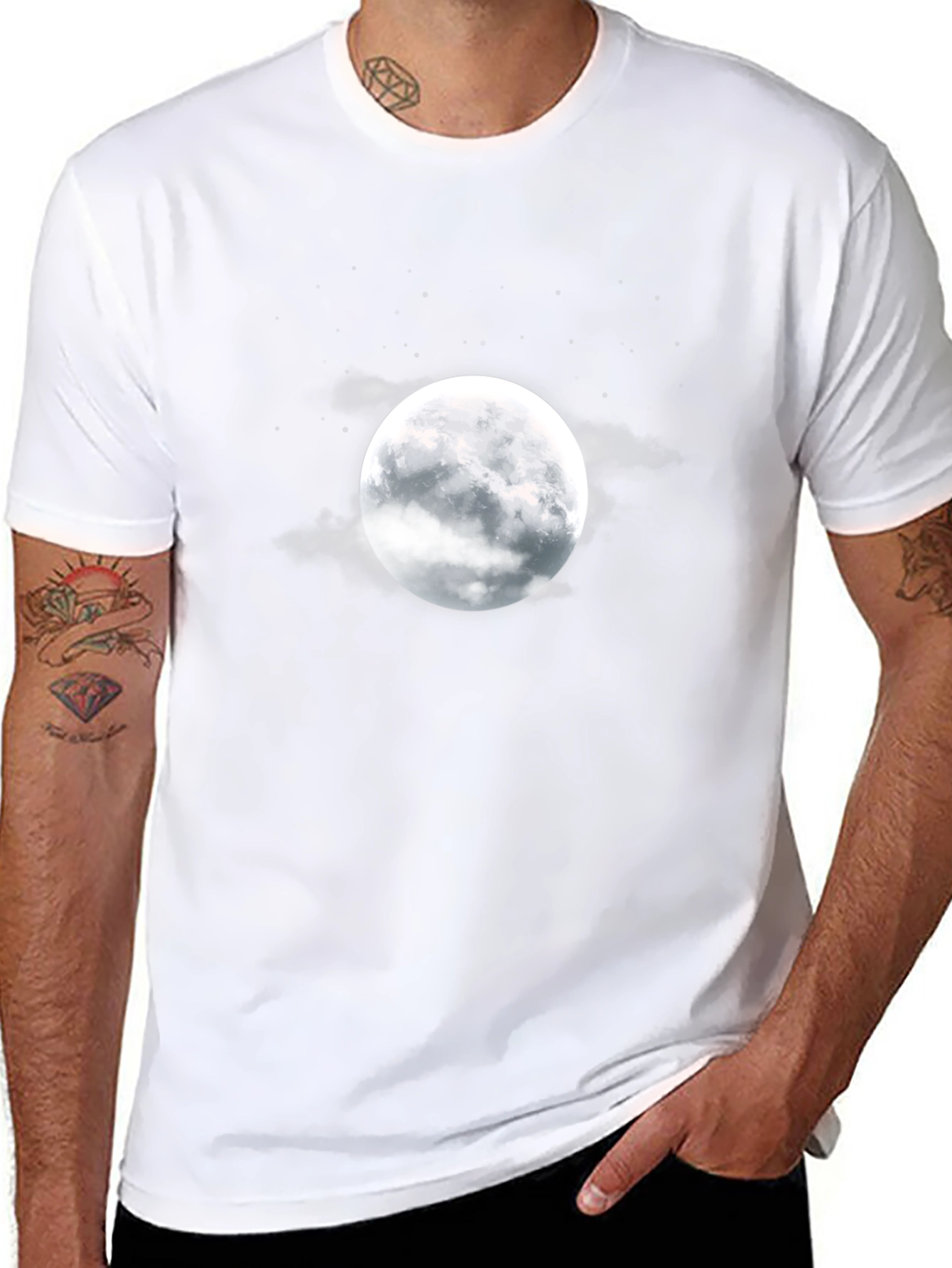 Black Moon Graphic Black T-Shirt view 8