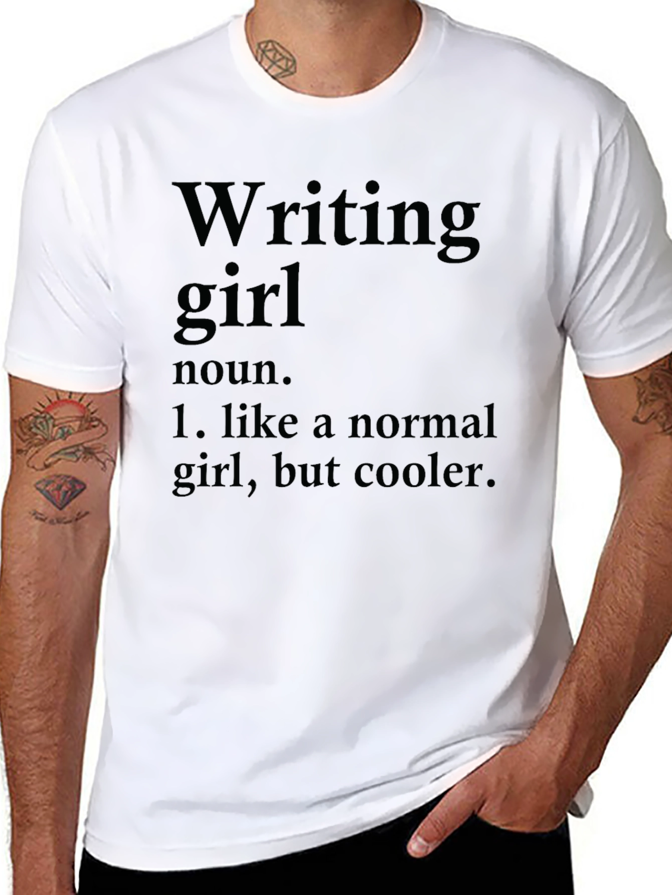 Black Writing Girl Definition T-Shirt view 8