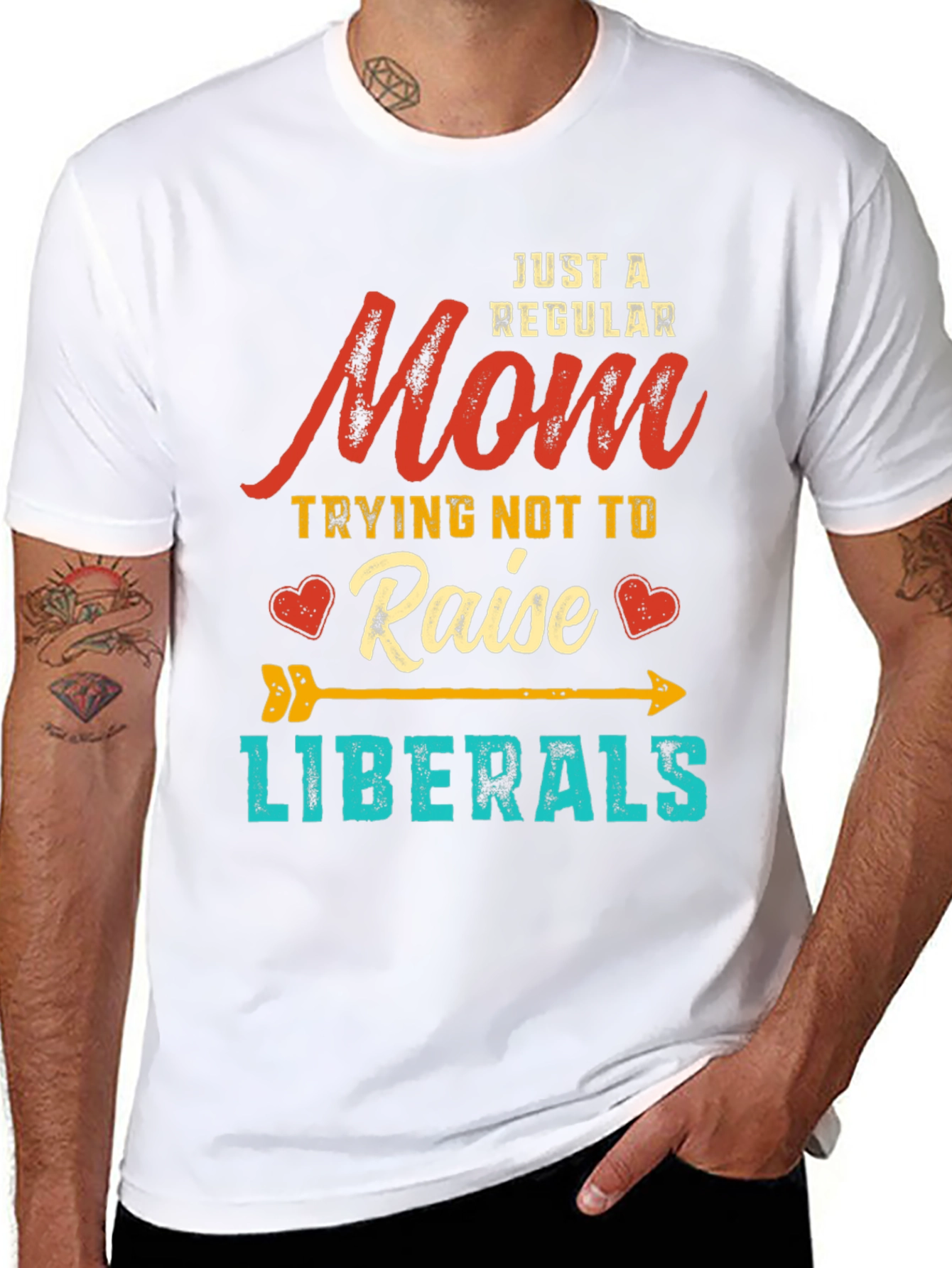 Black Mom Trying Not to Raise Liberals Graphic T-Shirt view 8