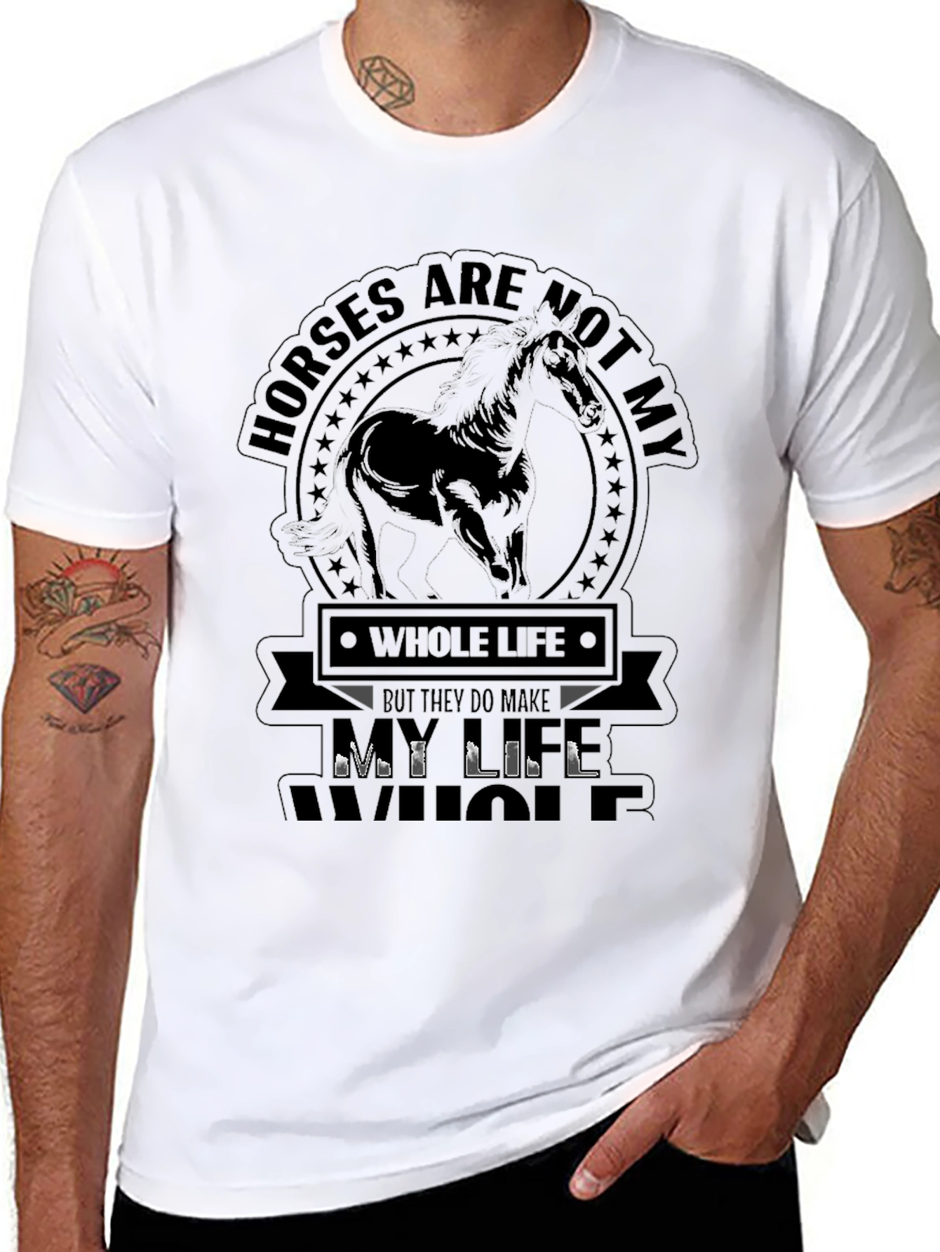 Black Horses My Life Men's Graphic T-Shirt view 8