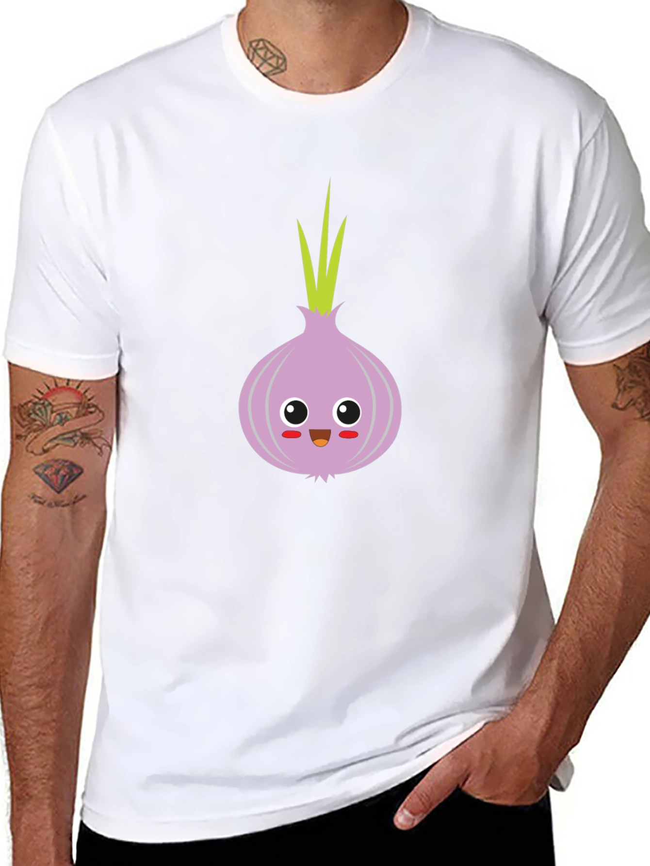 Black Cute Onion Cartoon T-Shirt - Fun & Unique Design view 8