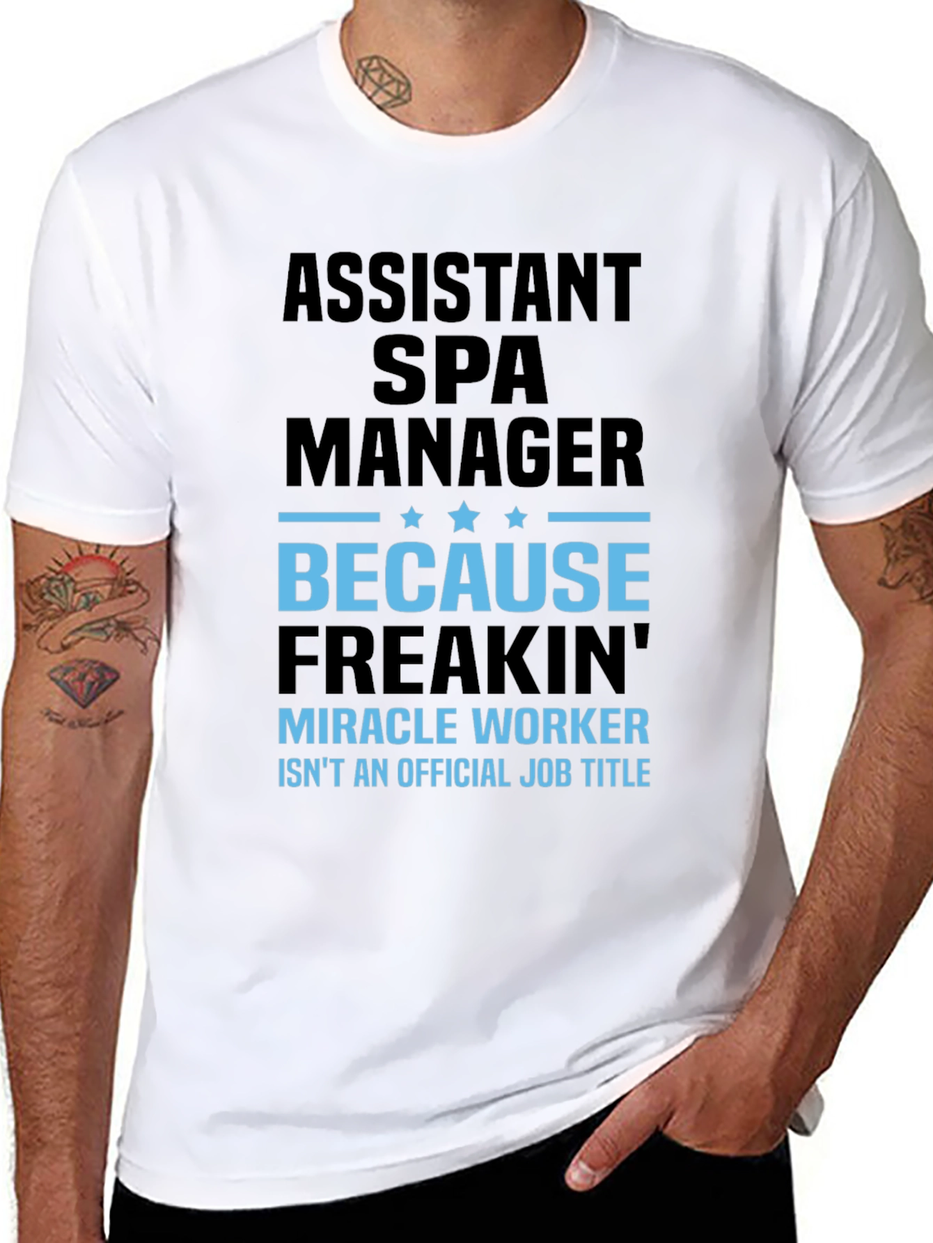 Black Assistant Spa Manager Funny Graphic T-Shirt view 8