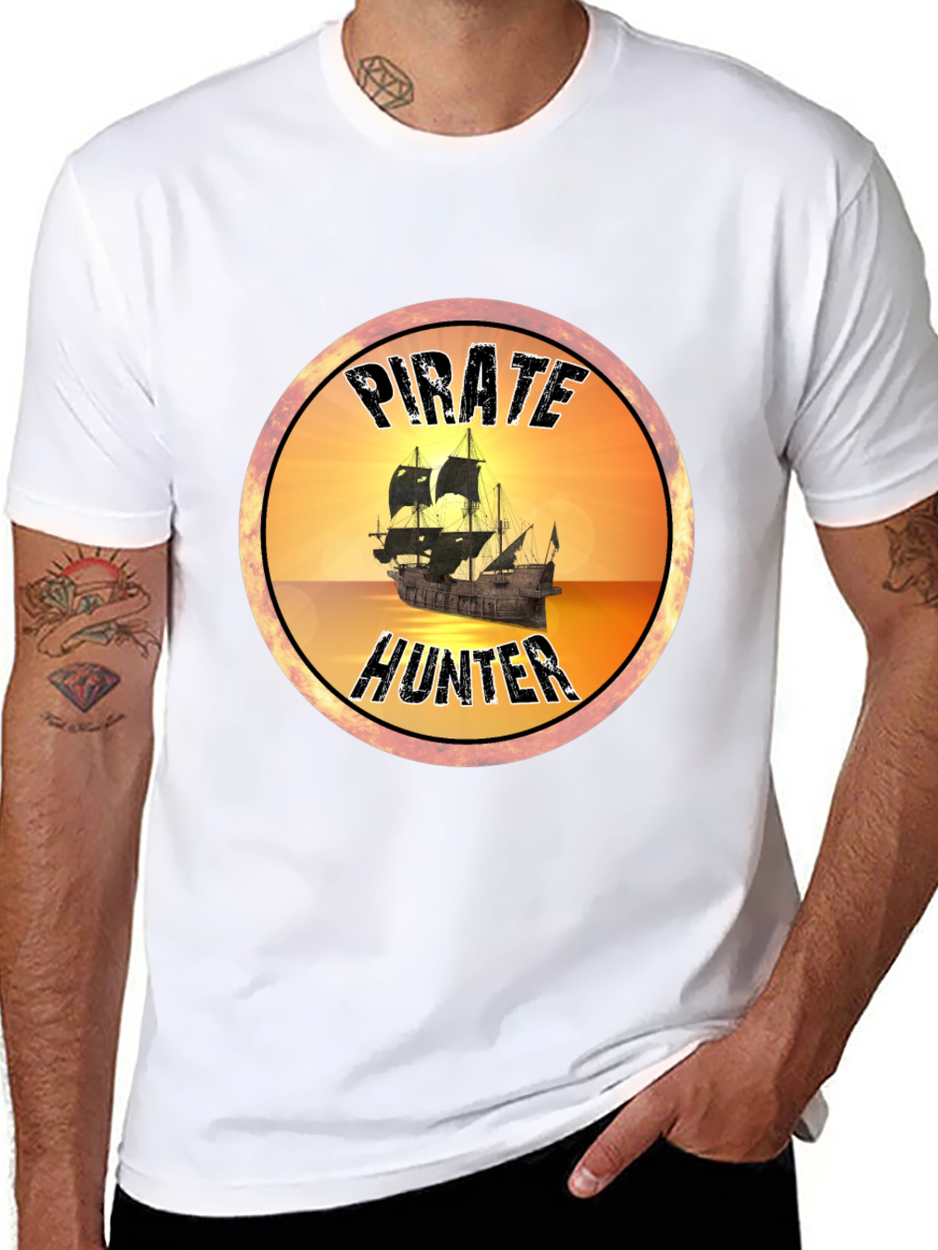 Pirate Hunter T-Shirt - Novelty Graphic Tee - 8