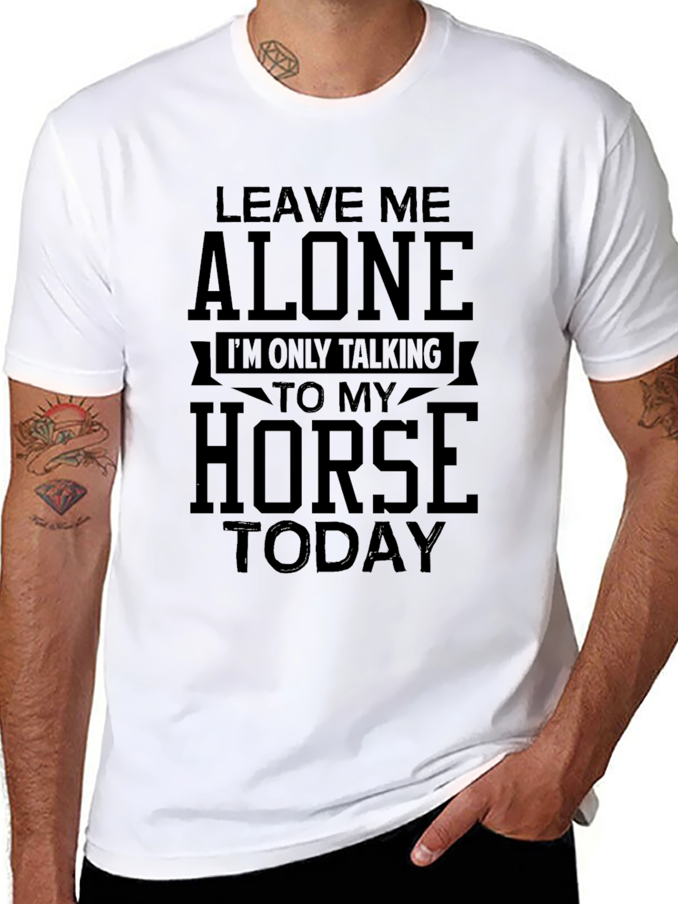 Black Horse Lover Graphic Tee - Leave Me Alone Today! view 8