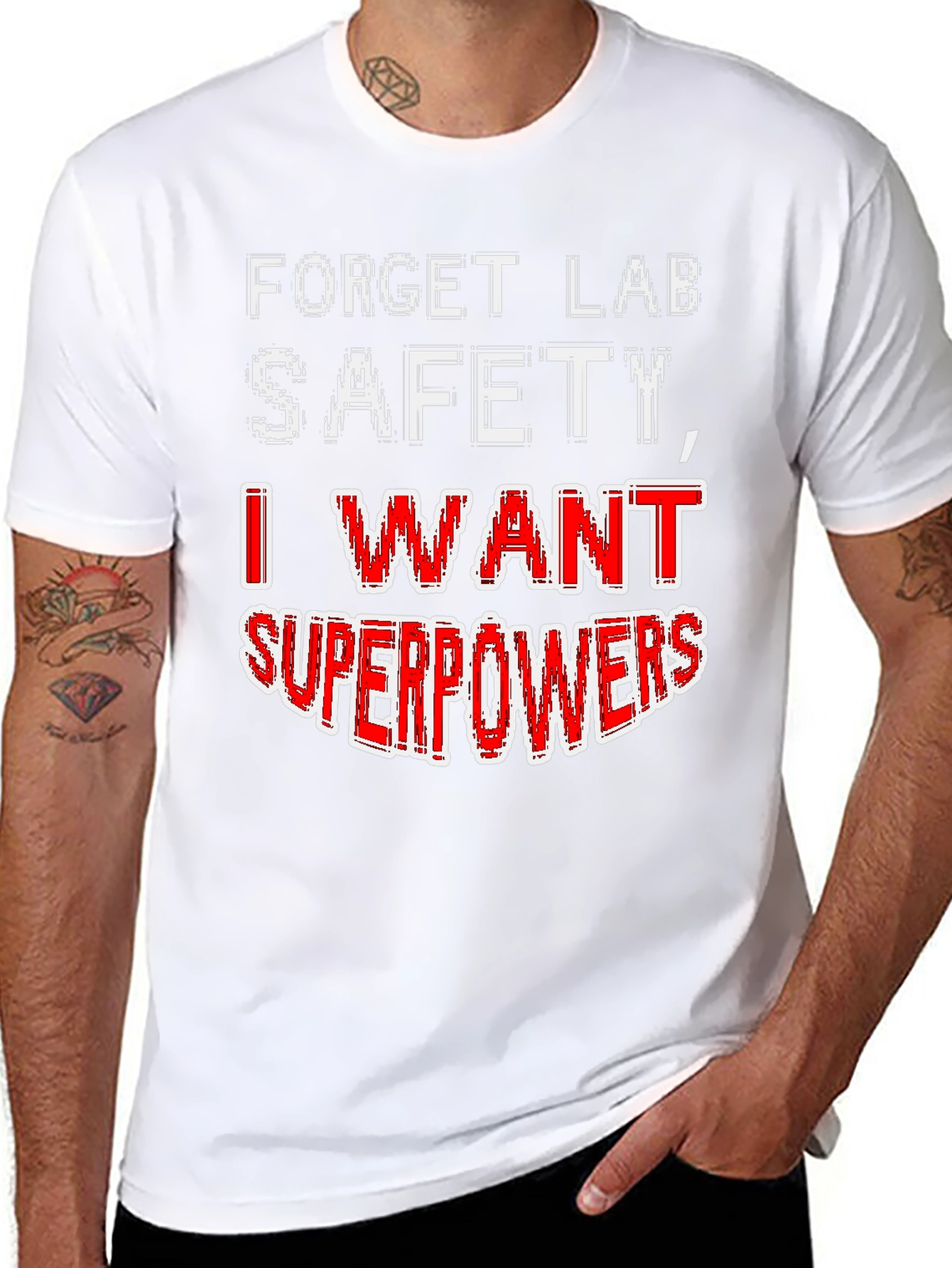 Black Forget Lab Safety Superpowers T-Shirt view 8