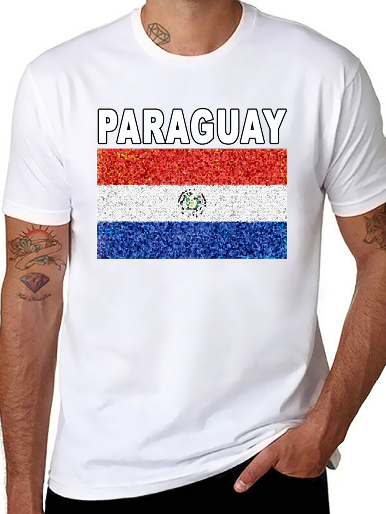 Black Paraguay Flag T-Shirt - Patriotic Tee view 8