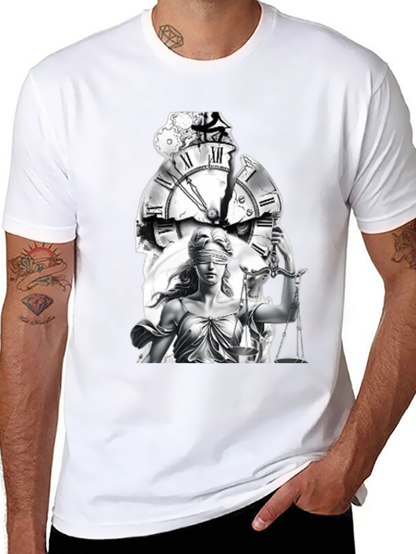Black Justice & Time Graphic Tee - Unisex view 8