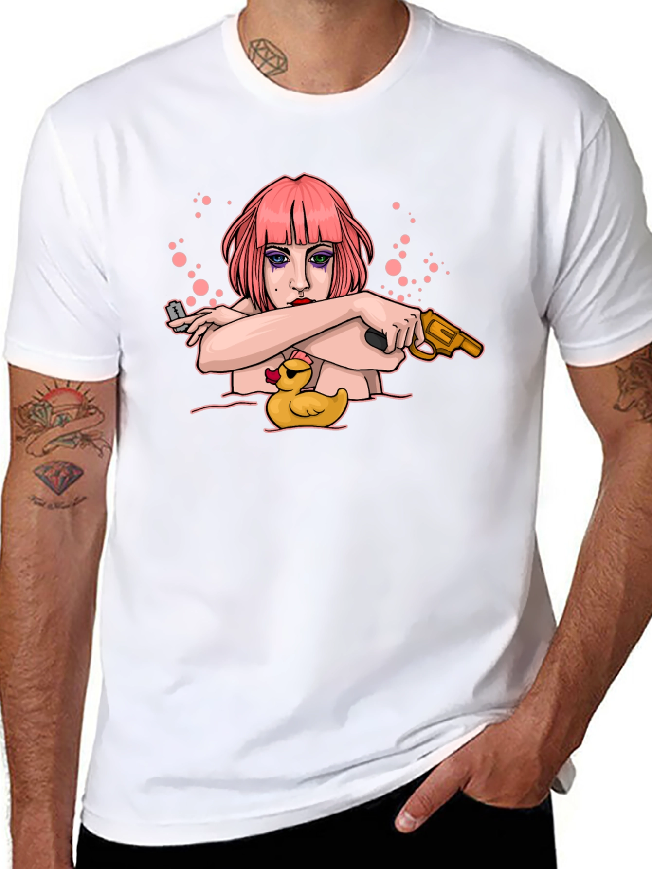 Edgy Cartoon Graphic T-Shirt - 8