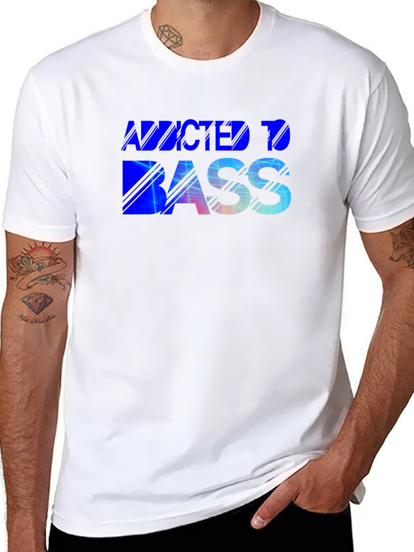 Black Addicted To Bass Graphic Tee view 8