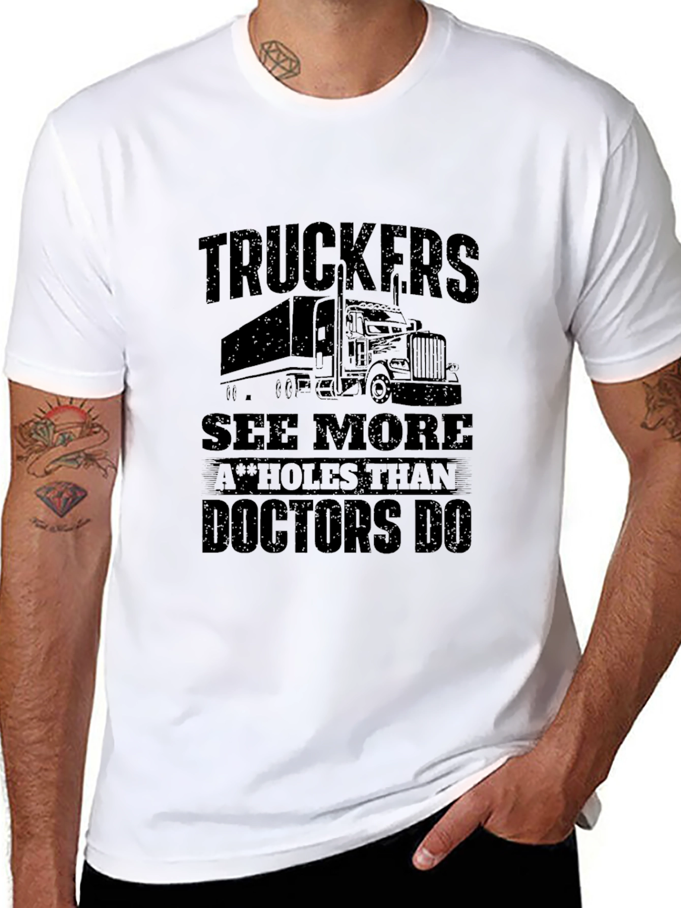 Black Truckers See More Funny Graphic Tee view 8