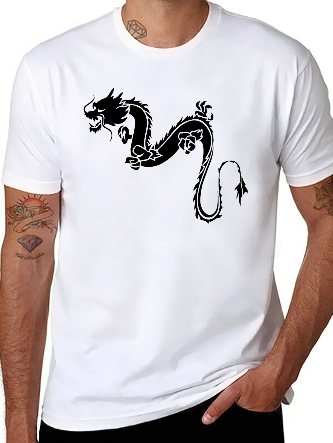 Black Dragon Graphic Tee - Classic Black T-Shirt view 8