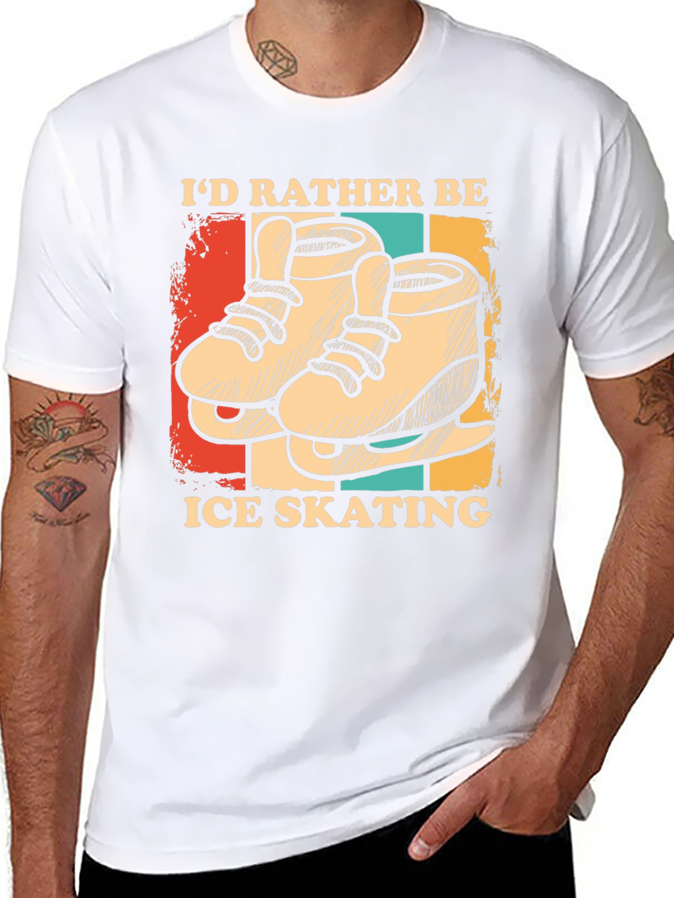 Black Ice Skating Graphic T-Shirt view 8