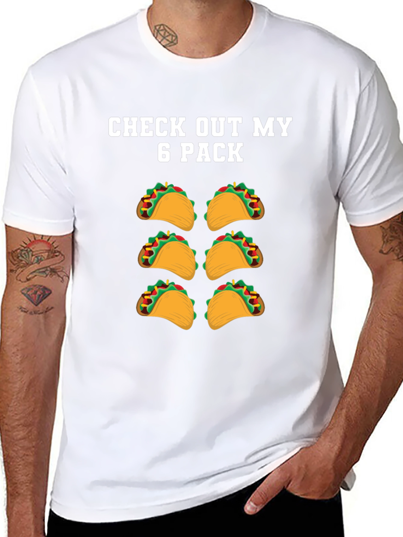 Black Funny Taco Six Pack T-Shirt view 8