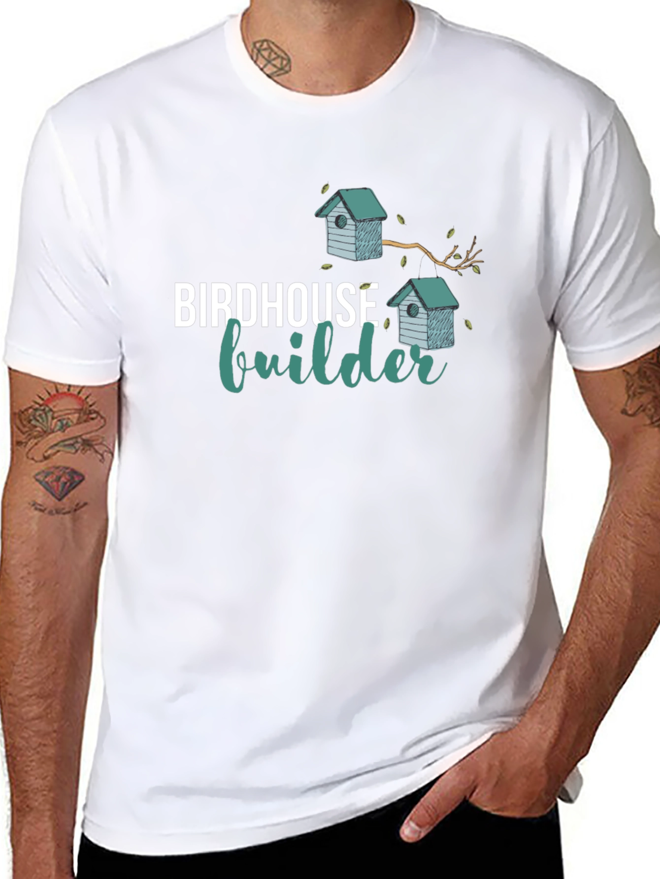 Black Birdhouse Builder Black T-Shirt view 8