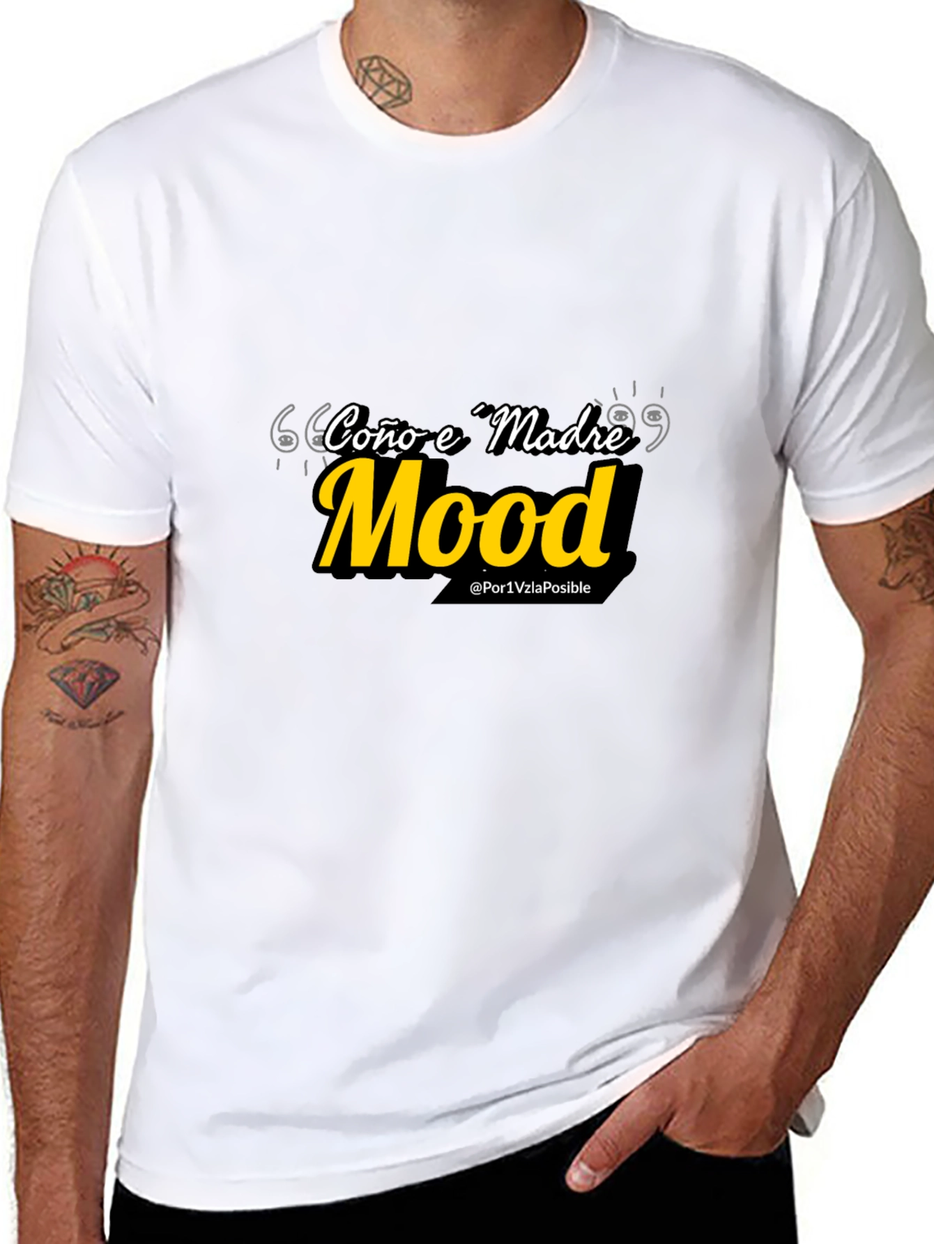Black Coño e Madre Mood T-Shirt - Black Cotton Blend Tee view 8