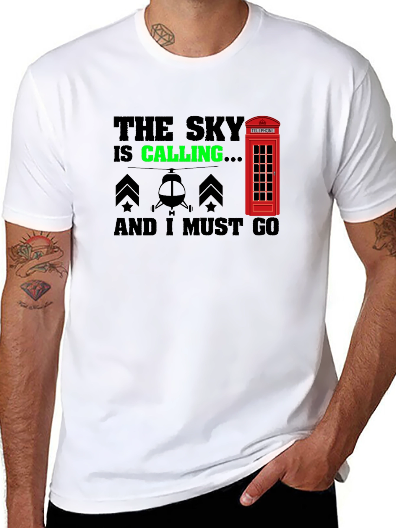 Black The Sky is Calling T-Shirt view 8
