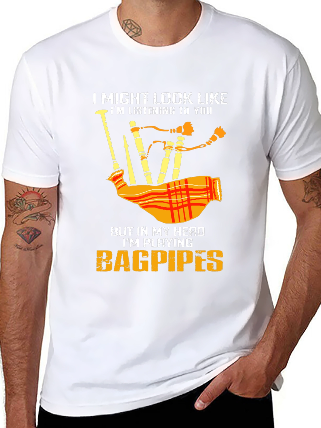 Black Bagpipes T-Shirt - Musician Tee view 8