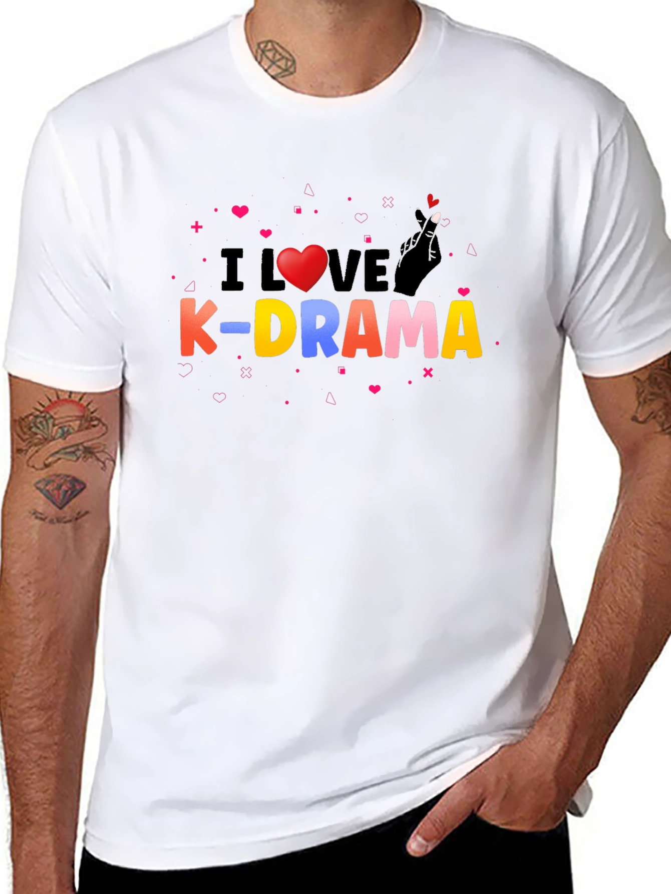 I Love K-Drama Black Graphic Tee - 8