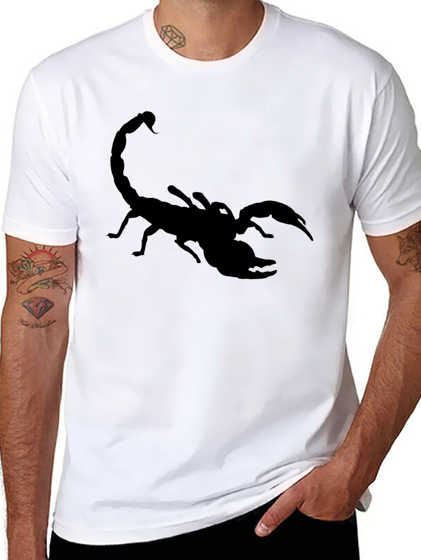 Black Black Scorpion Graphic Tee - Men's Stylish T-Shirt view 8