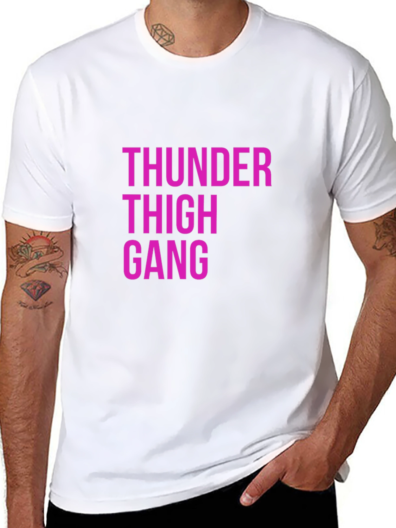 Black Thunder Thigh Gang Graphic Tee view 8