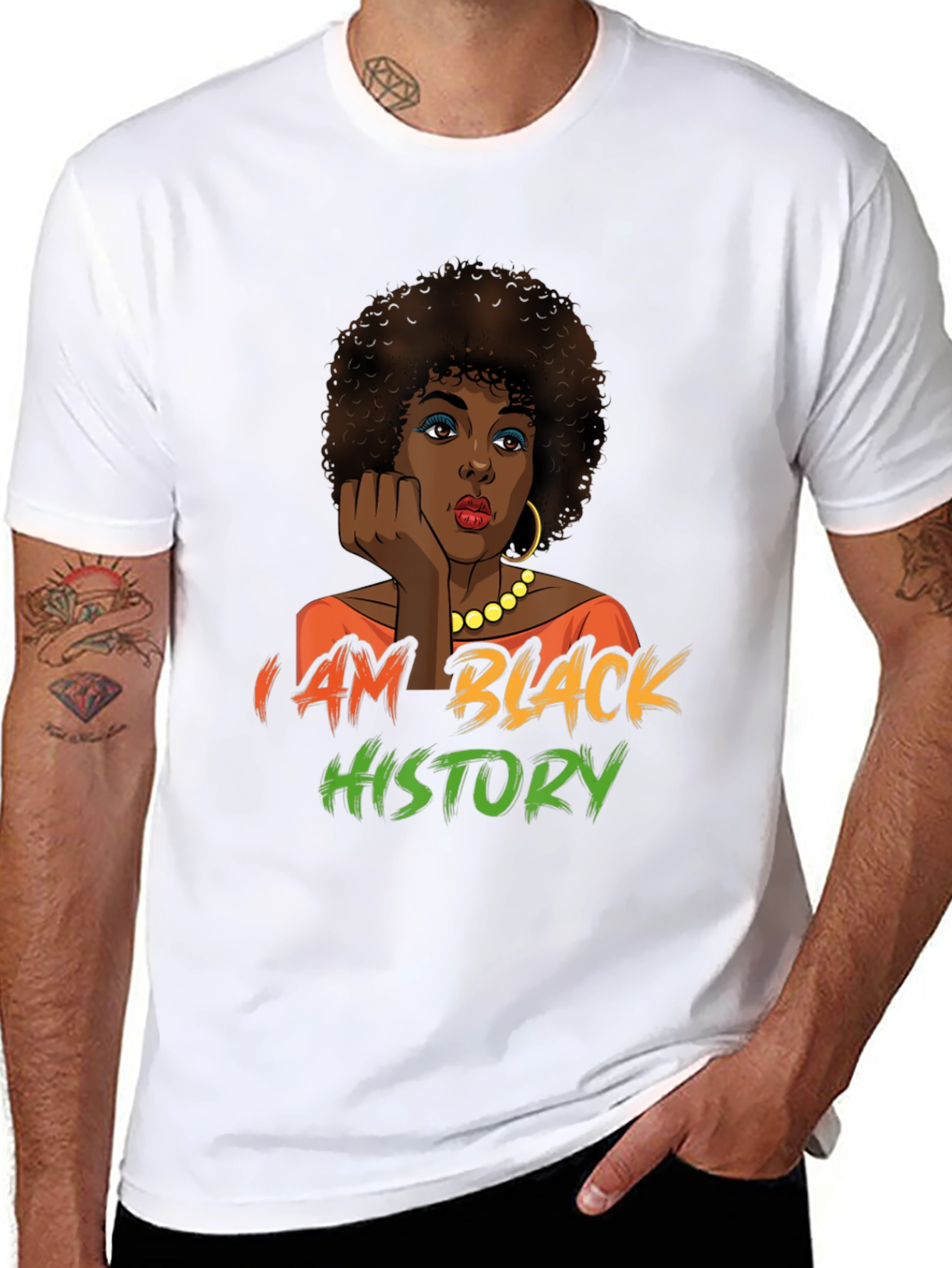 Black Black History T-Shirt - Afro Woman Design view 8
