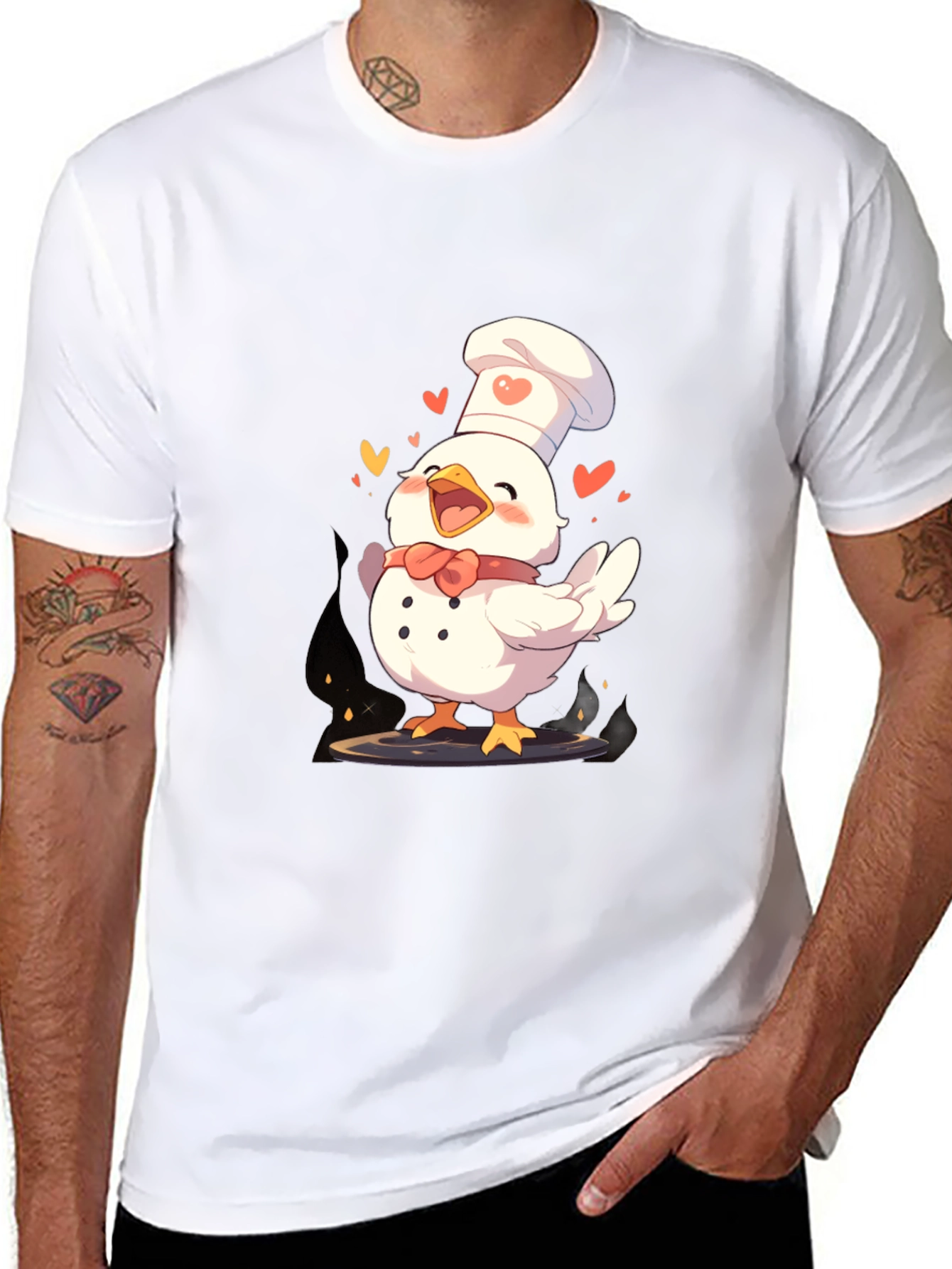 Black Chef Chicken Graphic Tee - Fun Cooking Shirt view 8