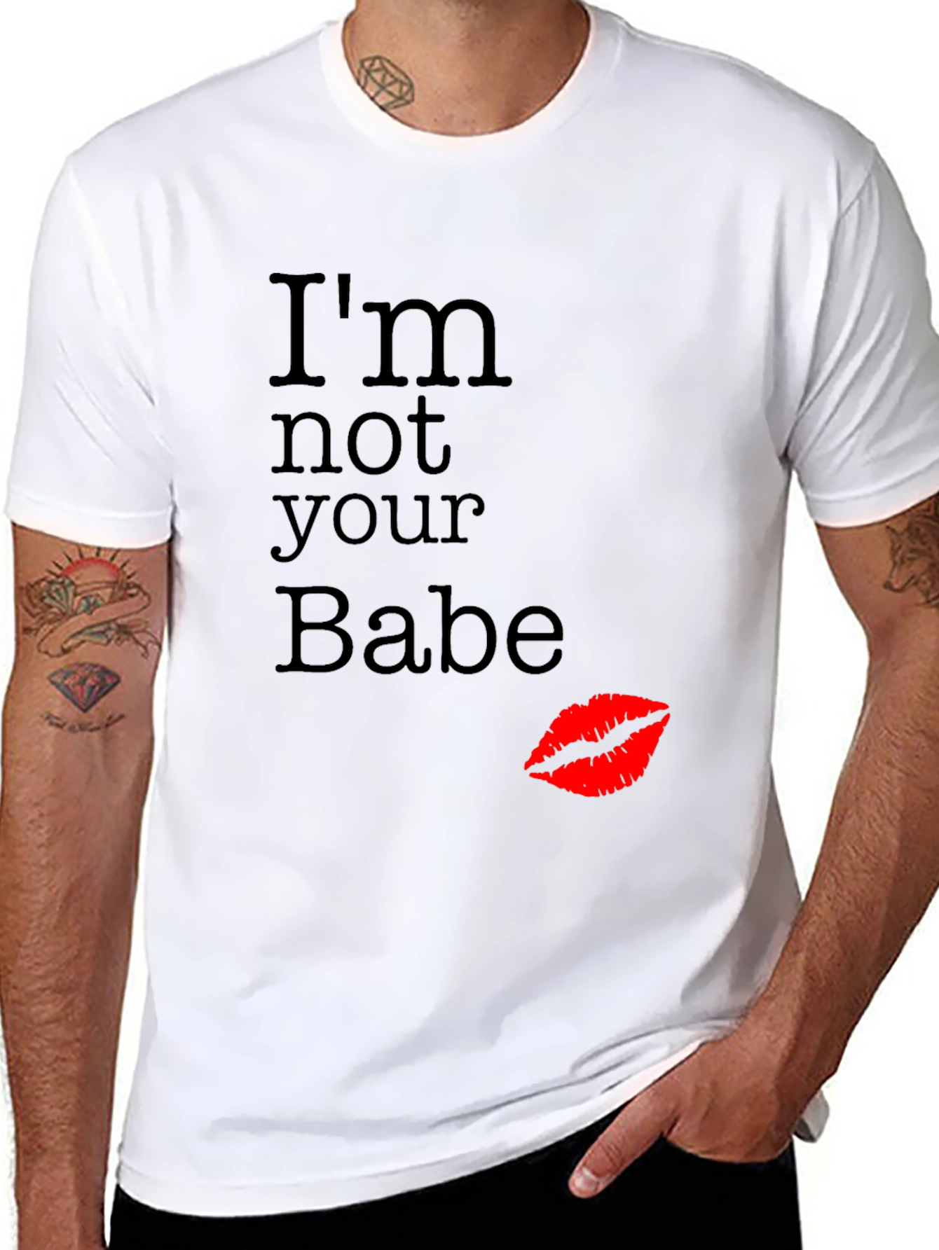 Black I'm Not Your Babe Graphic T-Shirt view 8