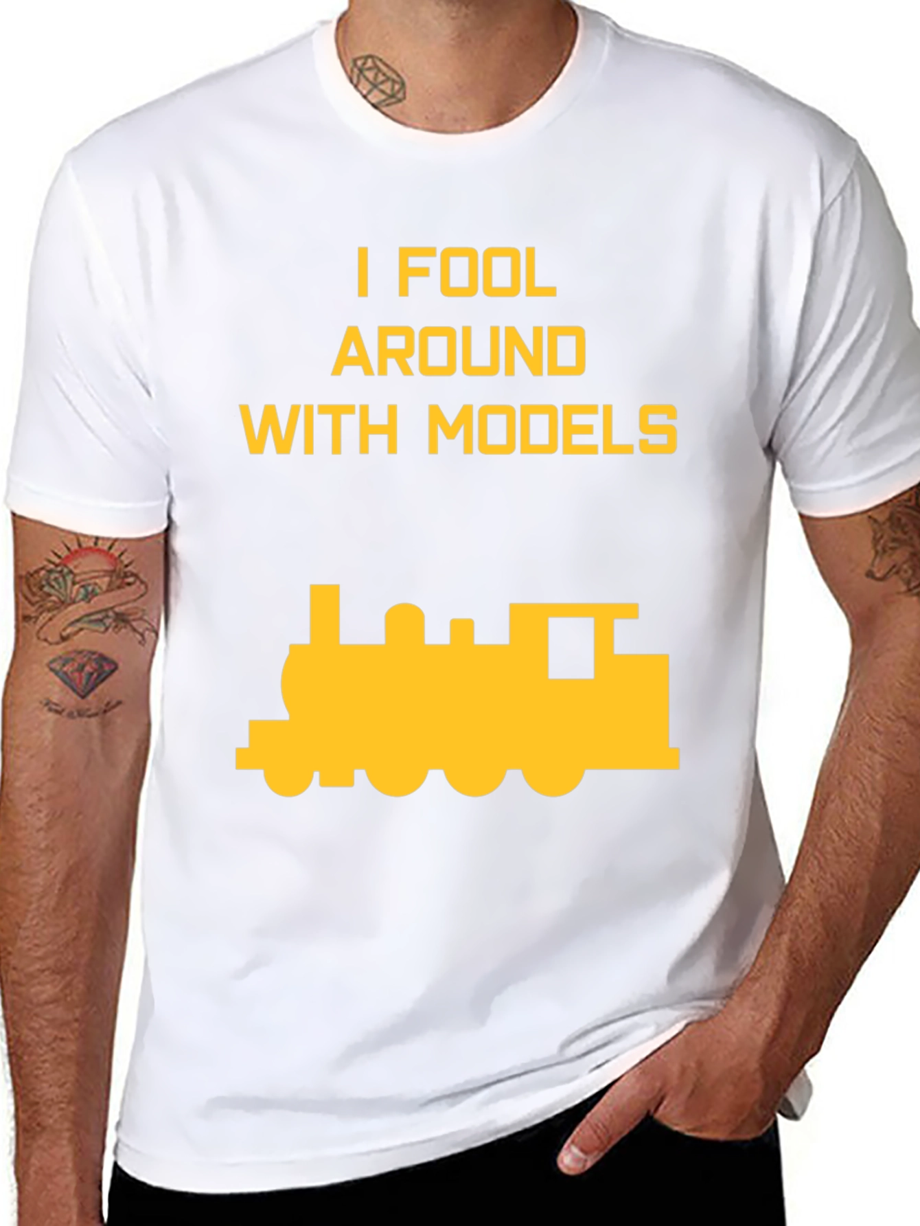 Black I Fool Around with Models Train T-Shirt view 8