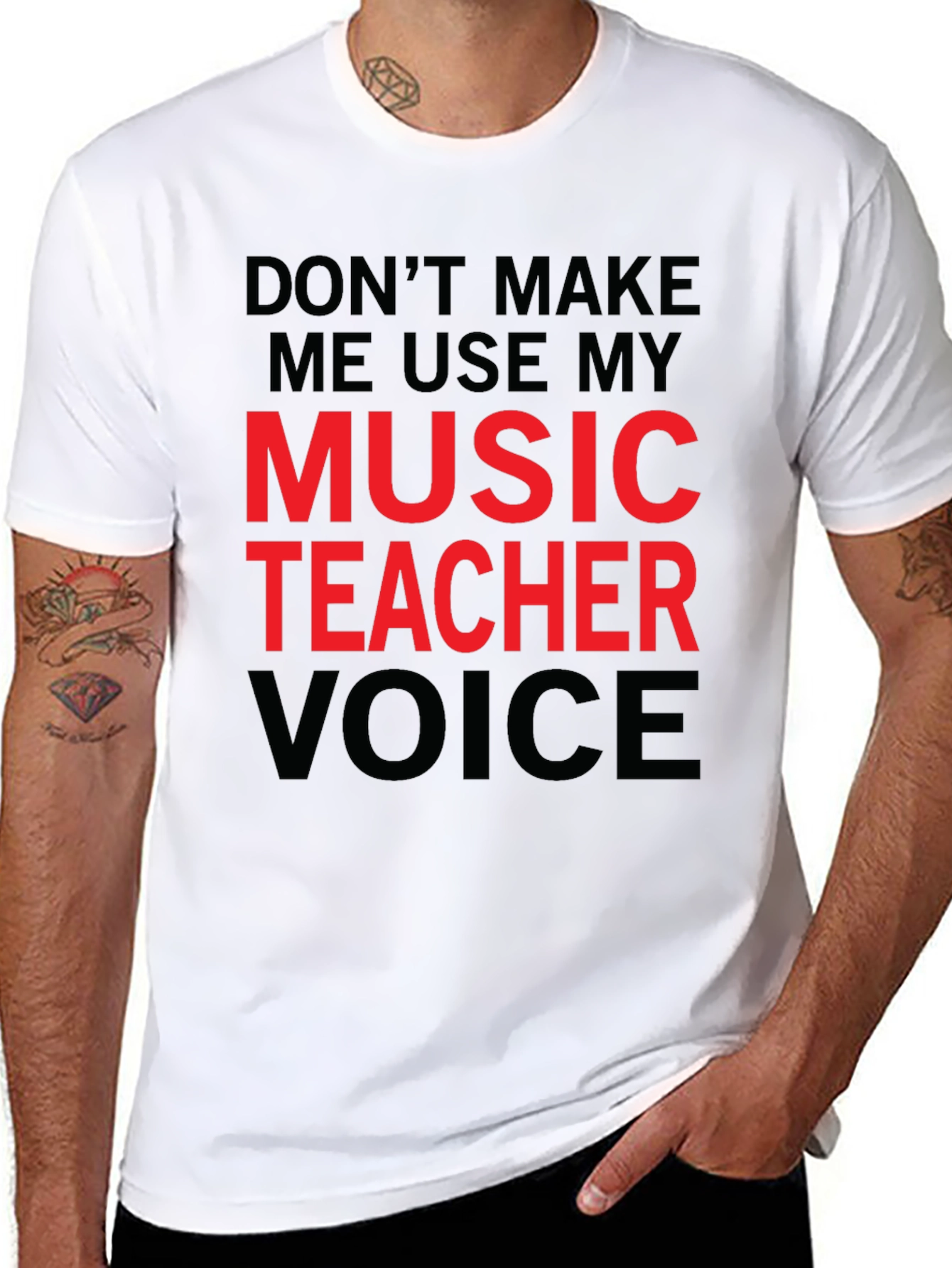 Black Music Teacher Voice T-Shirt - Funny Musician Tee view 8